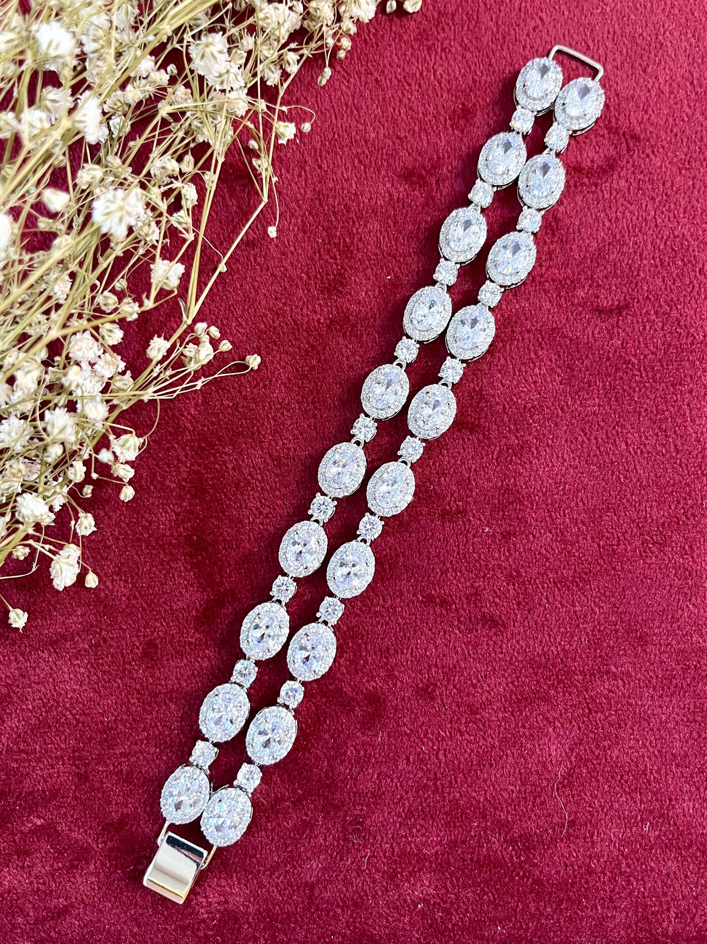Lyra Modern Two Line Oval Diamond Bracelet