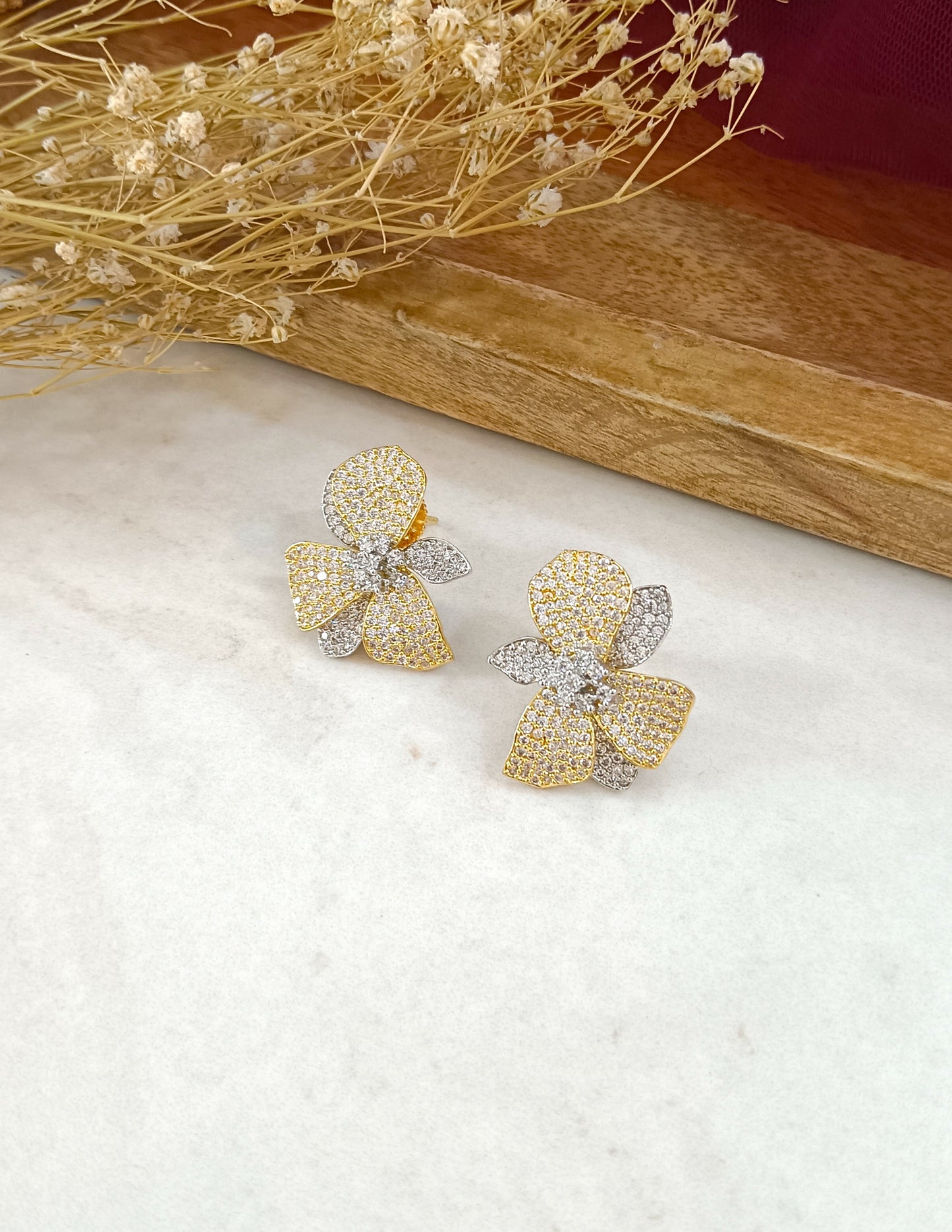 Ferna Floral Diamond Studs
