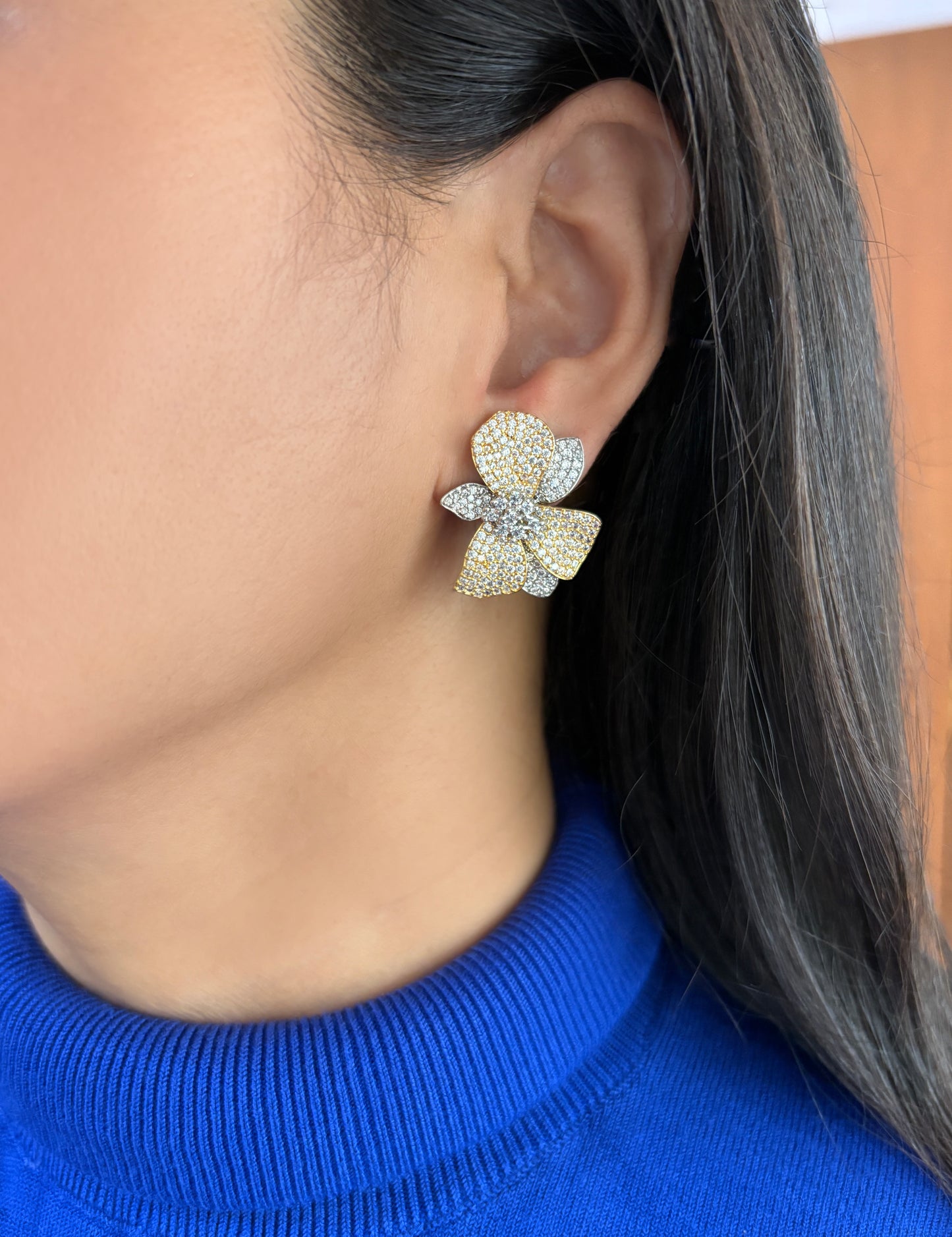 Ferna Floral Diamond Studs