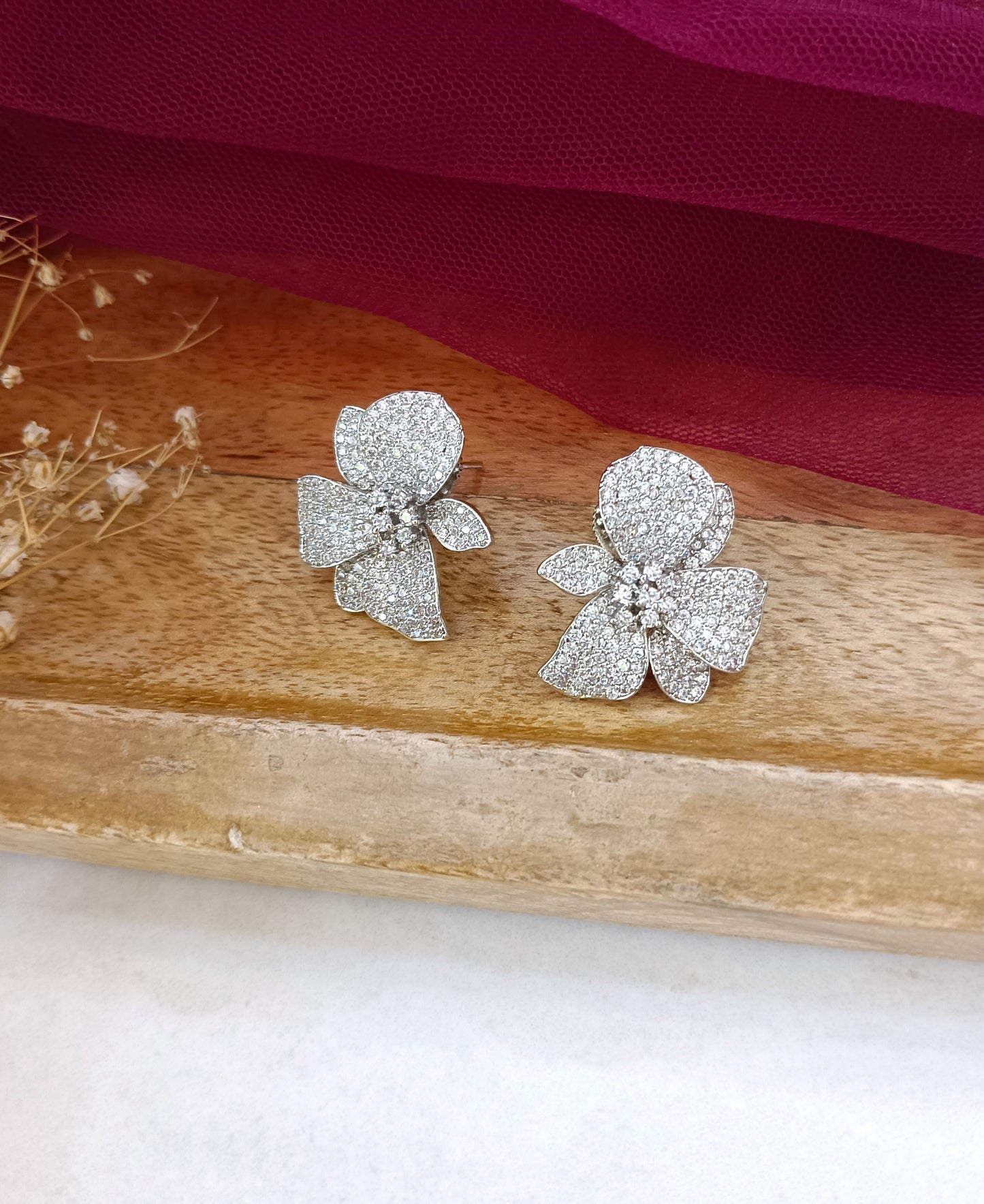 Ferna Floral Diamond Studs