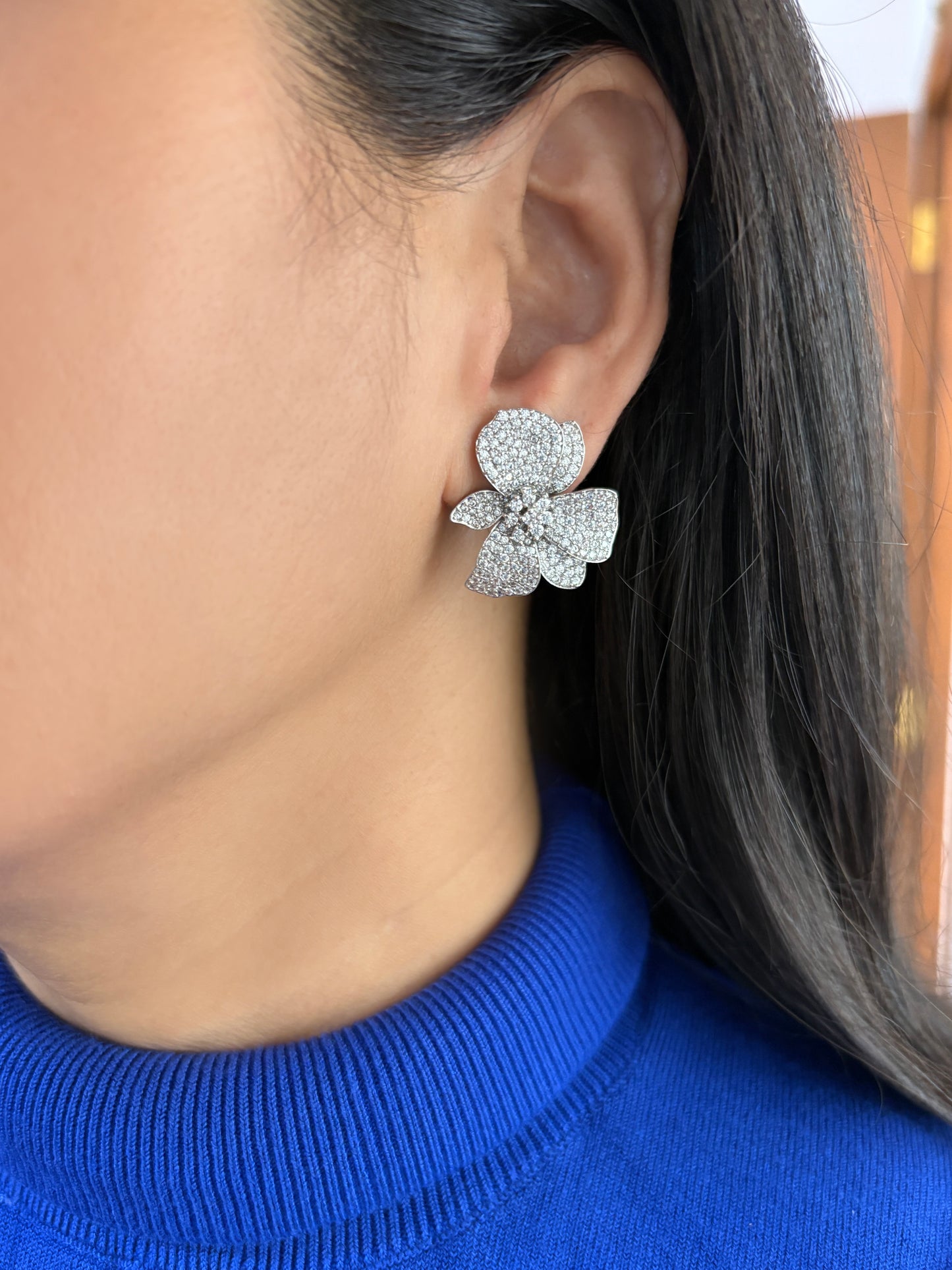 Ferna Floral Diamond Studs