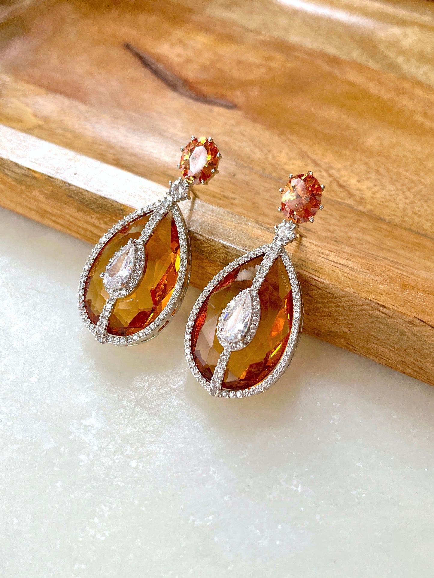 Nova Diamond and Color Drop Earrings