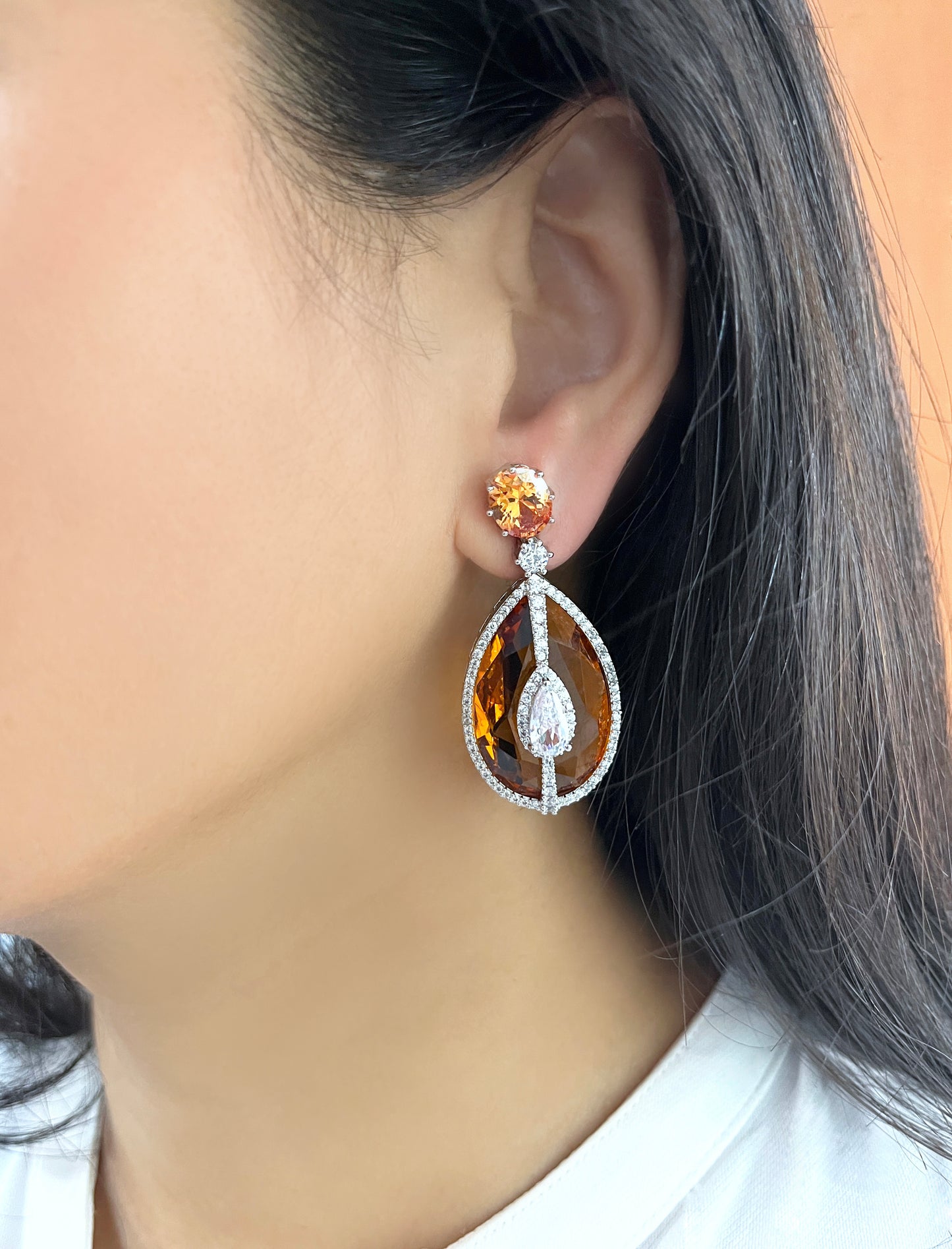 Nova Diamond and Color Drop Earrings