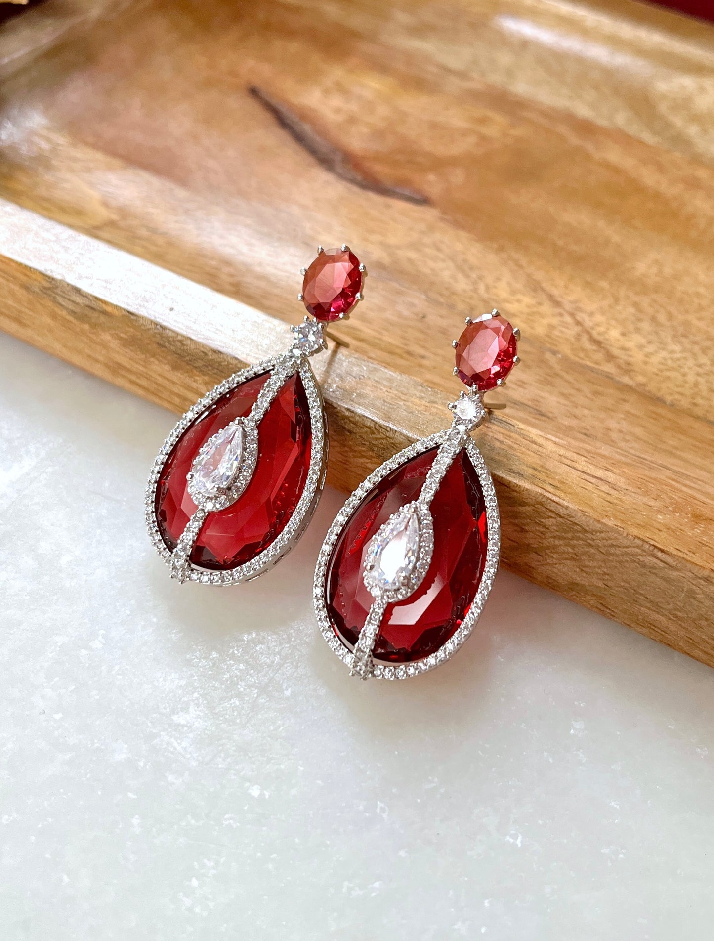 Nova Diamond and Color Drop Earrings