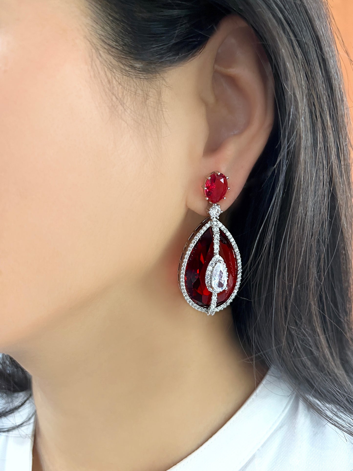 Nova Diamond and Color Drop Earrings