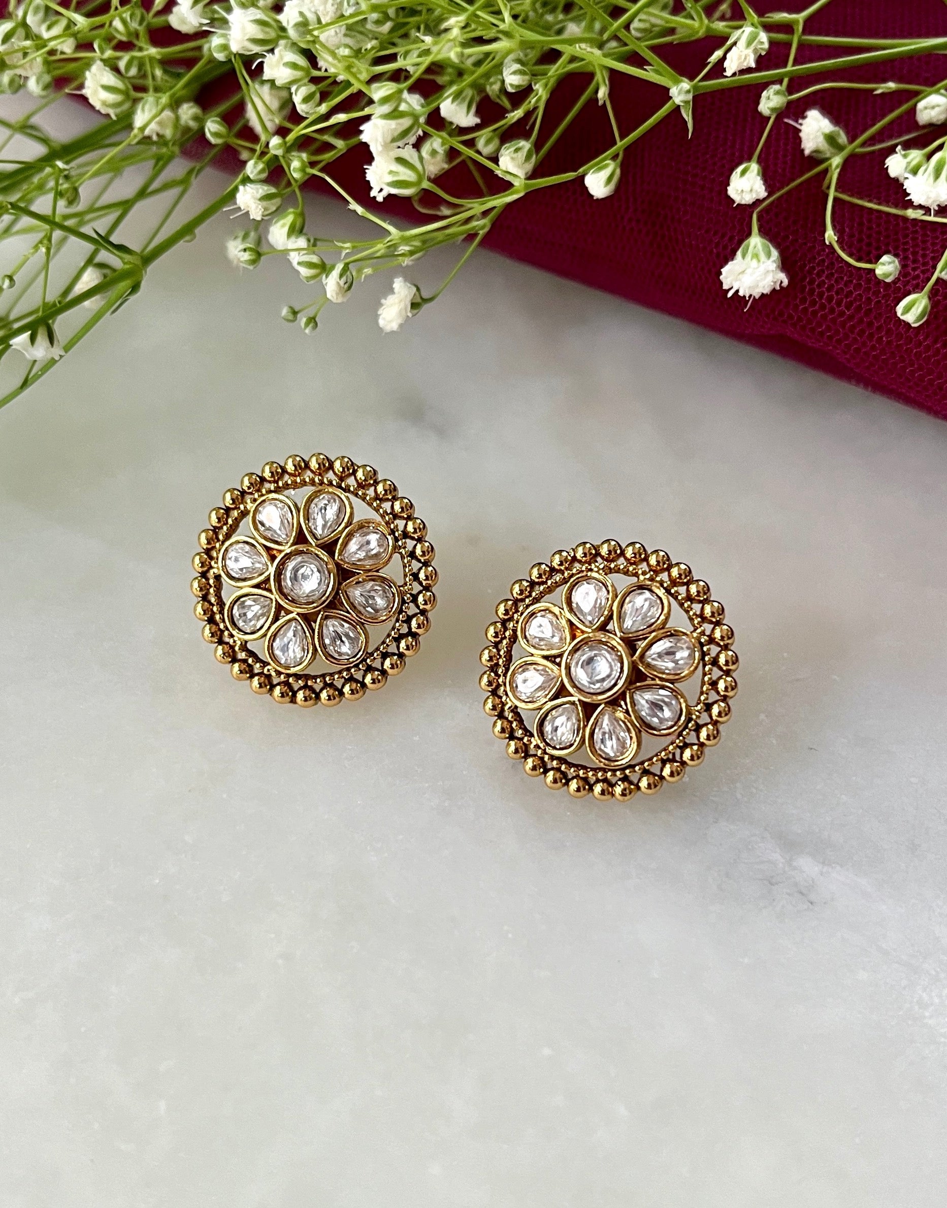 Chakra Polki Designer Studs