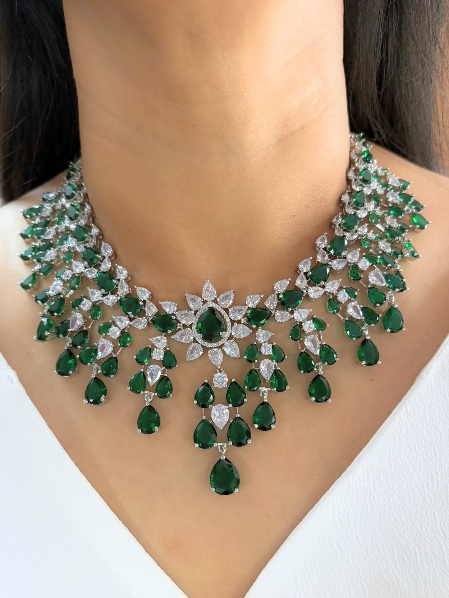Diksha Designer Diamond & Color Stones Necklace Set