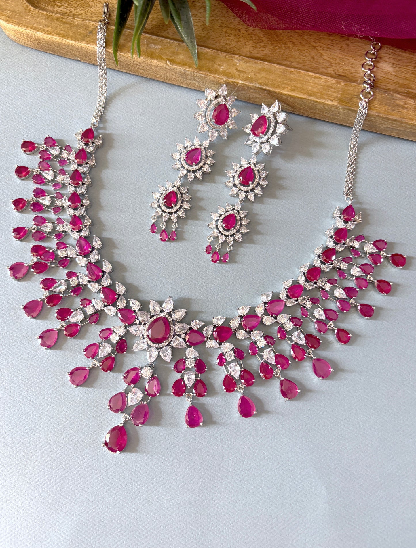 Diksha Designer Diamond & Color Stones Necklace Set