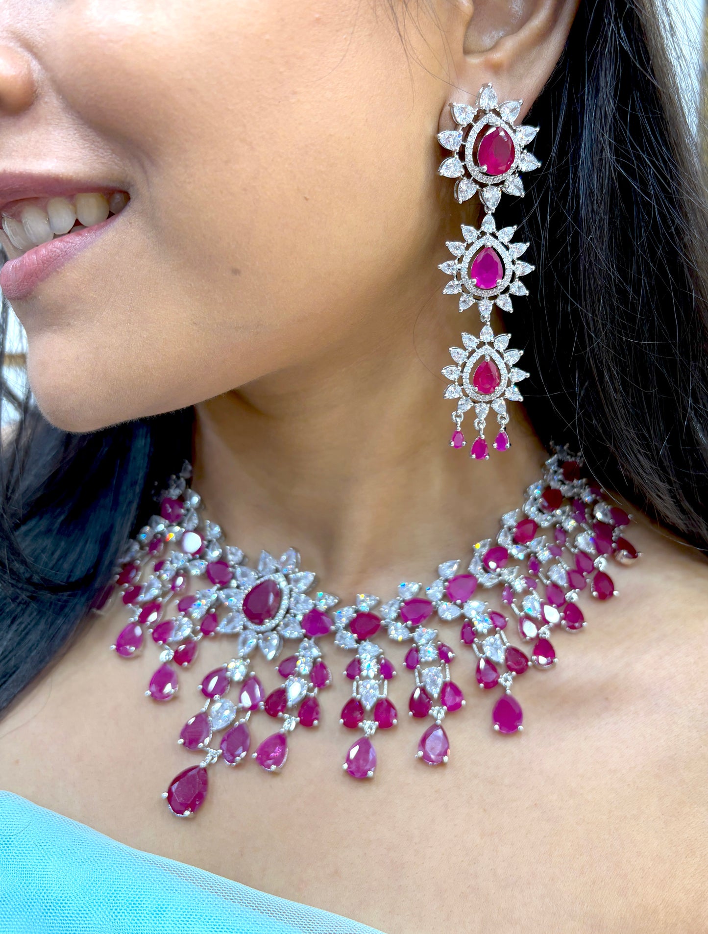 Diksha Designer Diamond & Color Stones Necklace Set