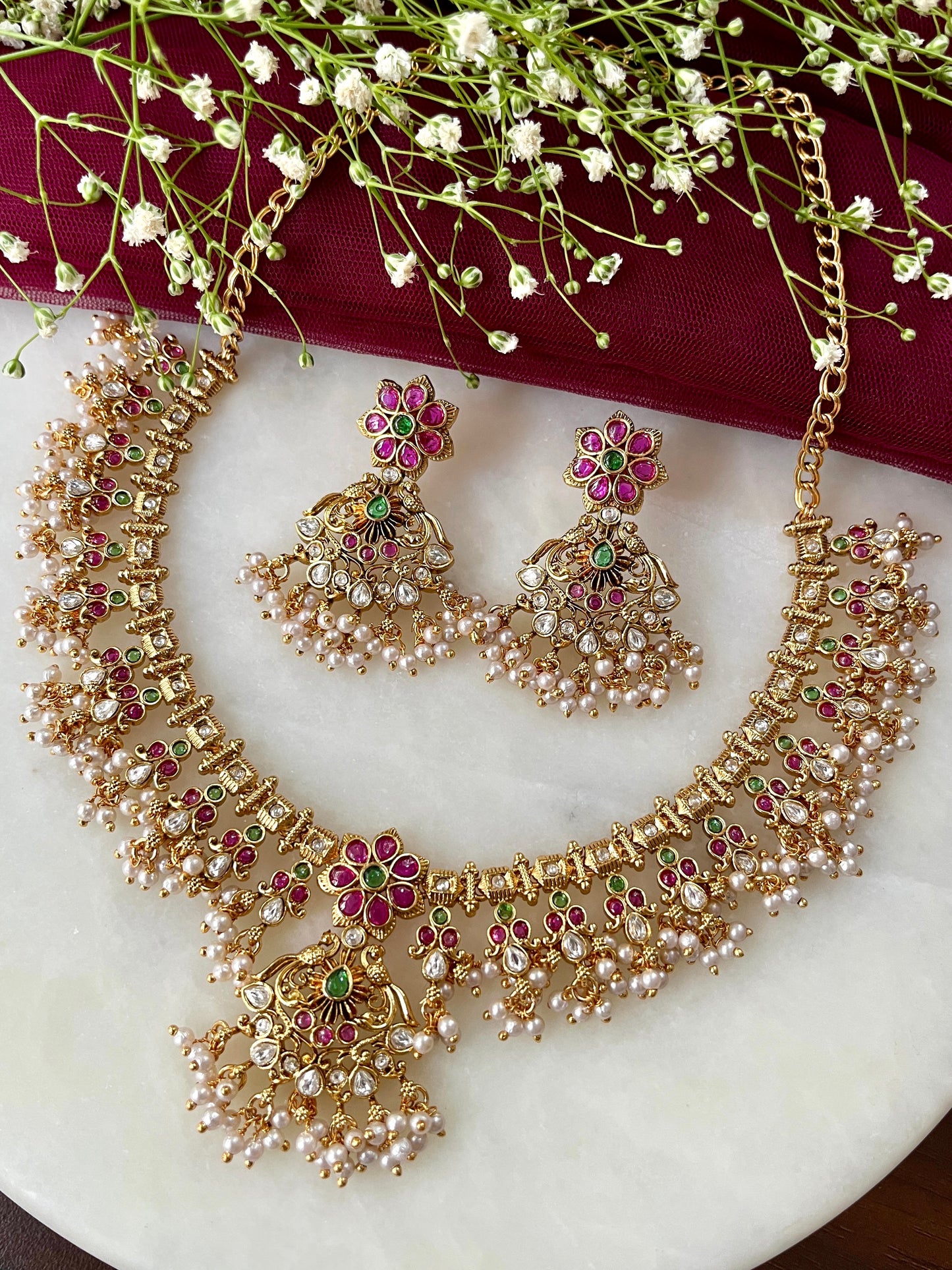 Minakshi Polki Heritage Necklace Set