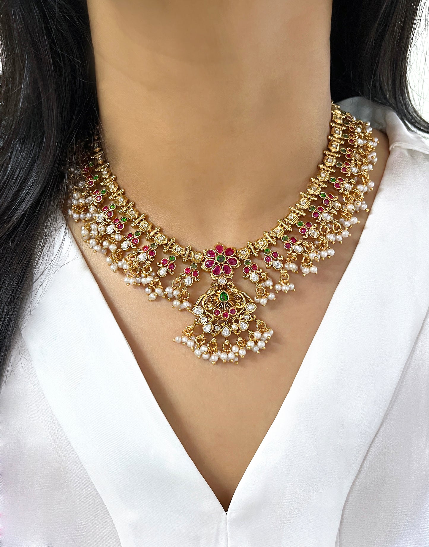 Minakshi Polki Heritage Necklace Set