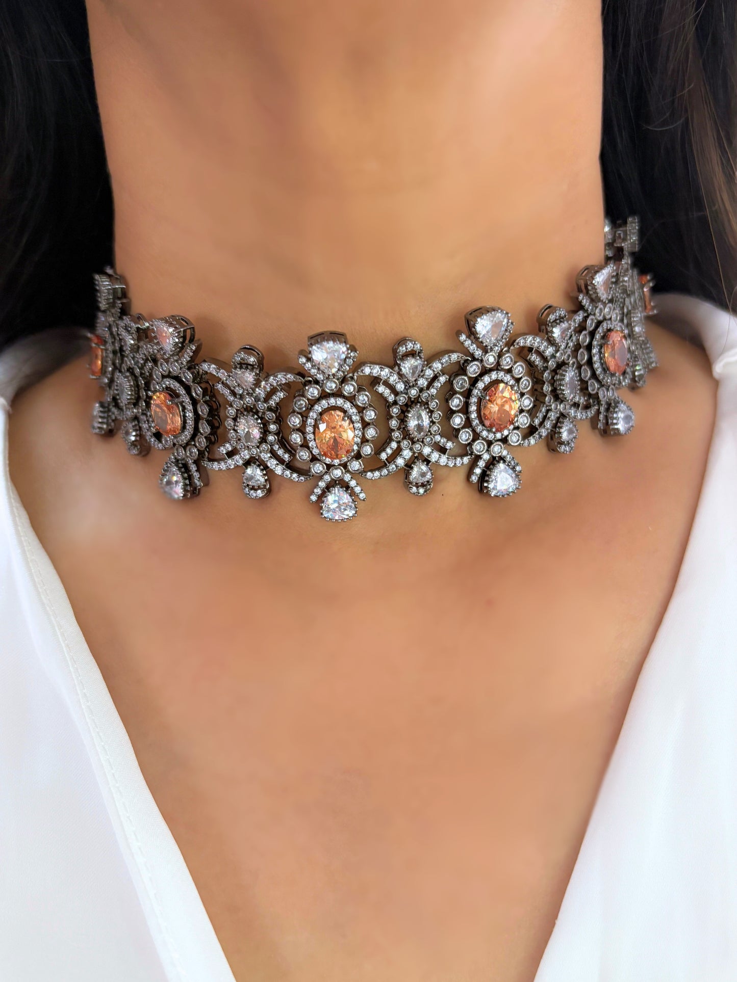 Sheryl Vintage Diamond Statement Choker Set