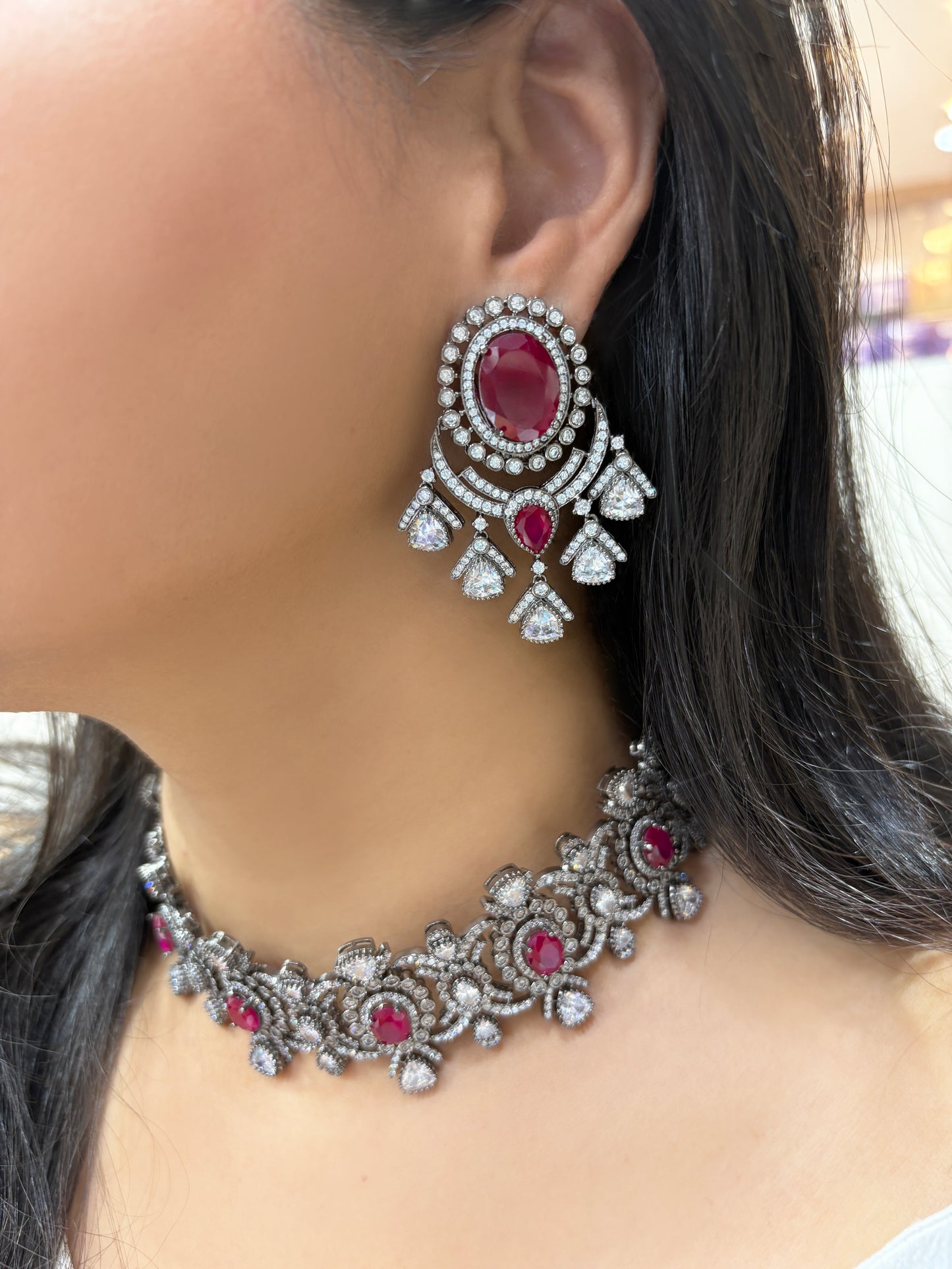 Sheryl Vintage Diamond Statement Choker Set
