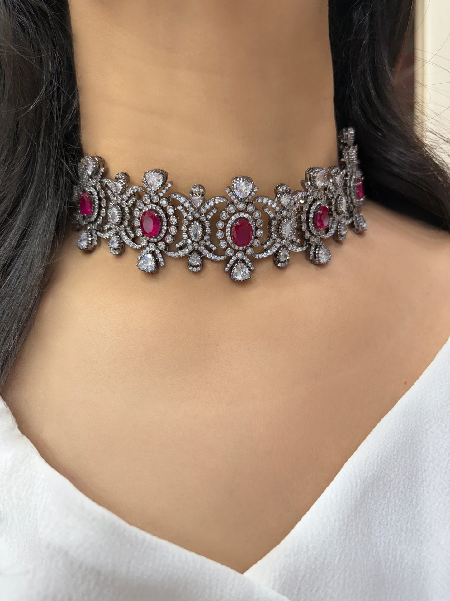 Sheryl Vintage Diamond Statement Choker Set