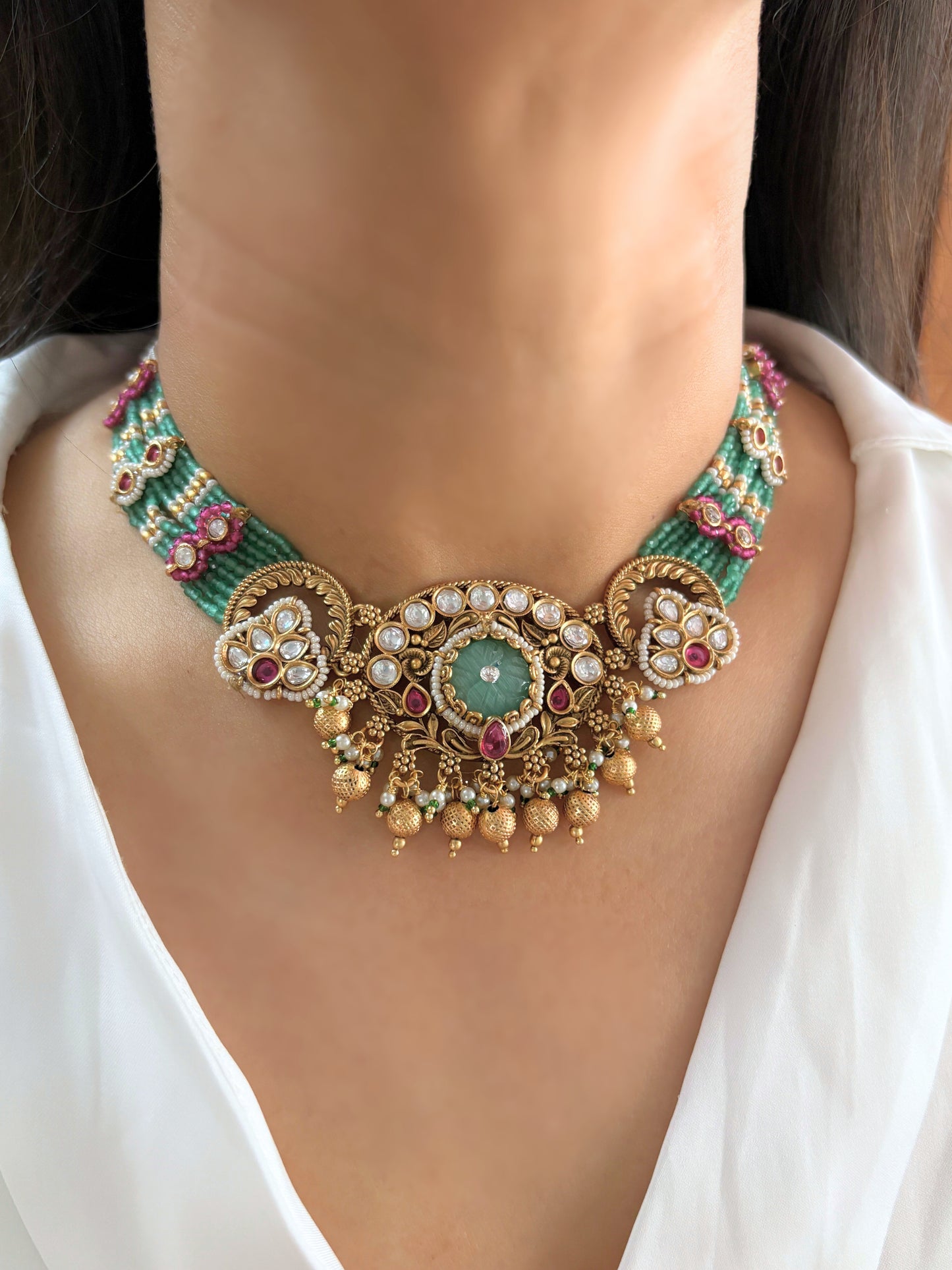 Zeba Designer Rajwada Necklace Set