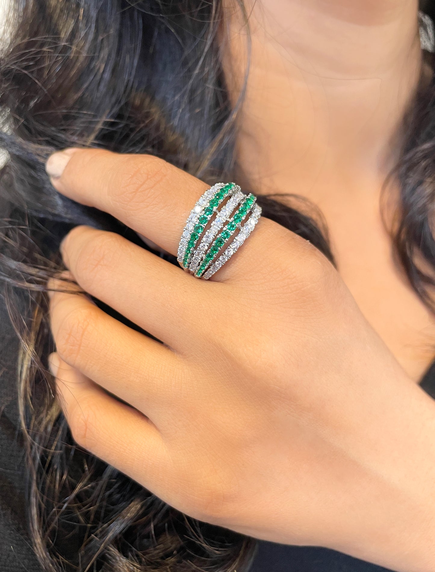 Waves Diamond Designer Ring