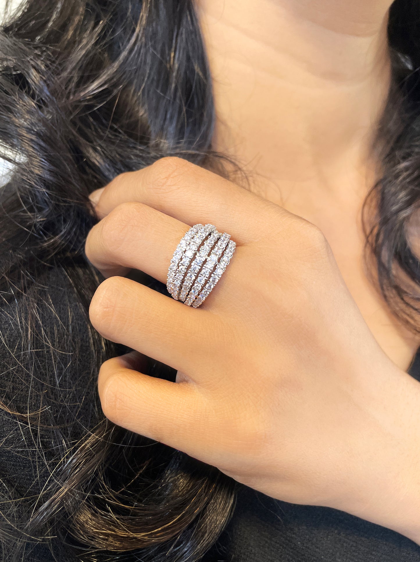 Waves Diamond Designer Ring