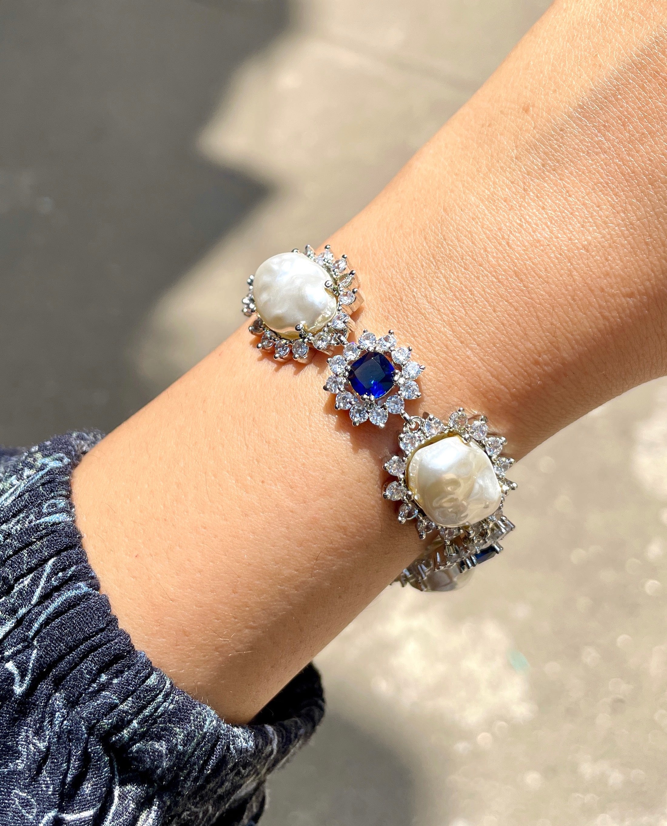 Cathy Baroque Pearl & Diamond Designer Bracelet