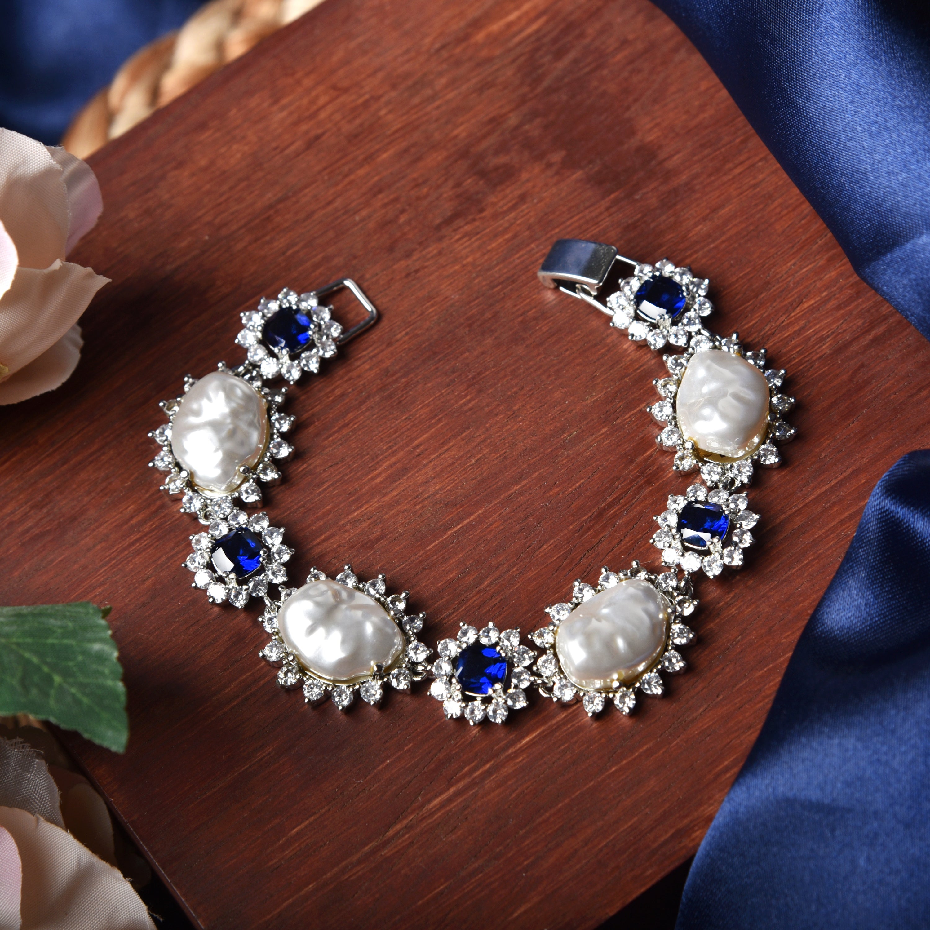 Cathy Baroque Pearl & Diamond Designer Bracelet