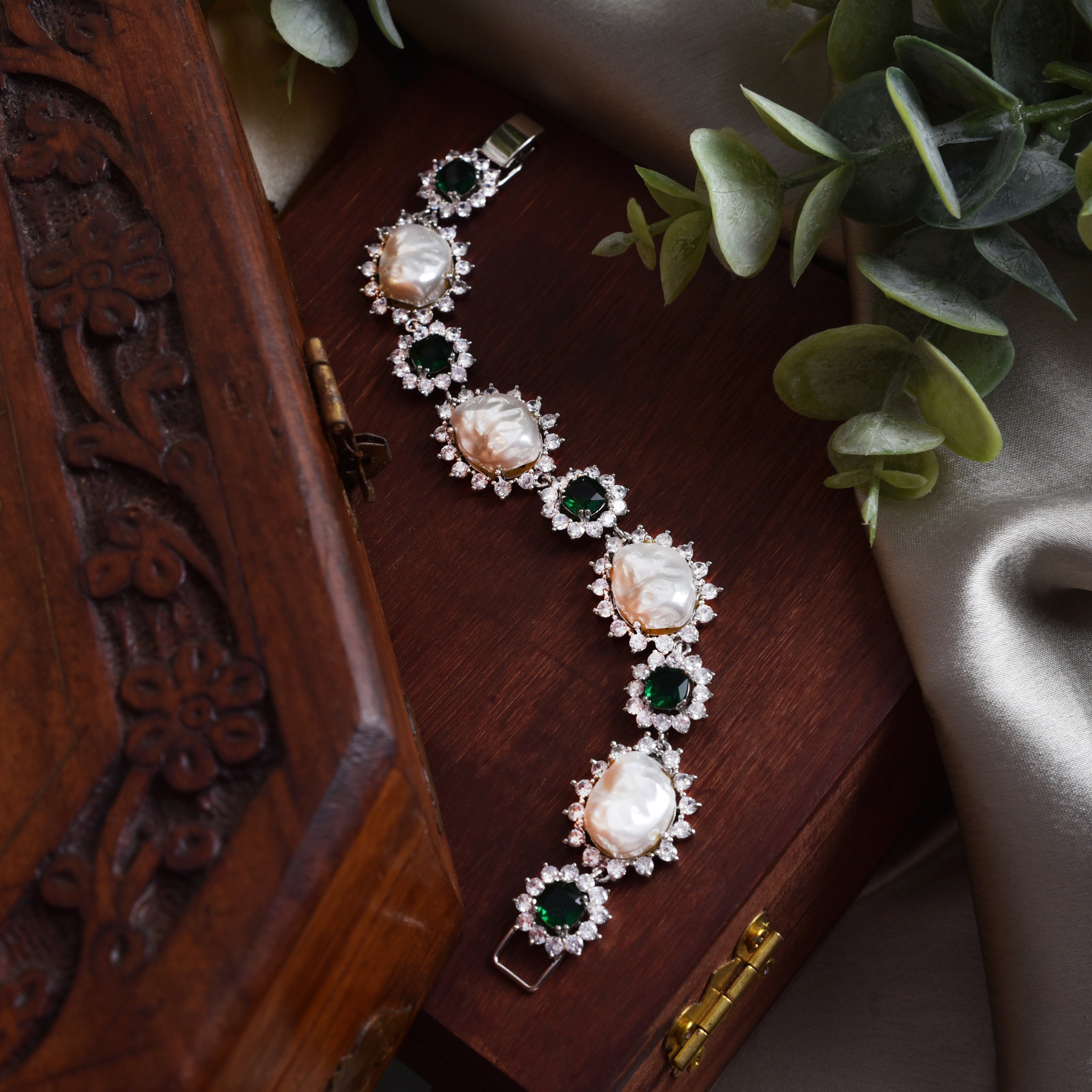 Cathy Baroque Pearl & Diamond Designer Bracelet