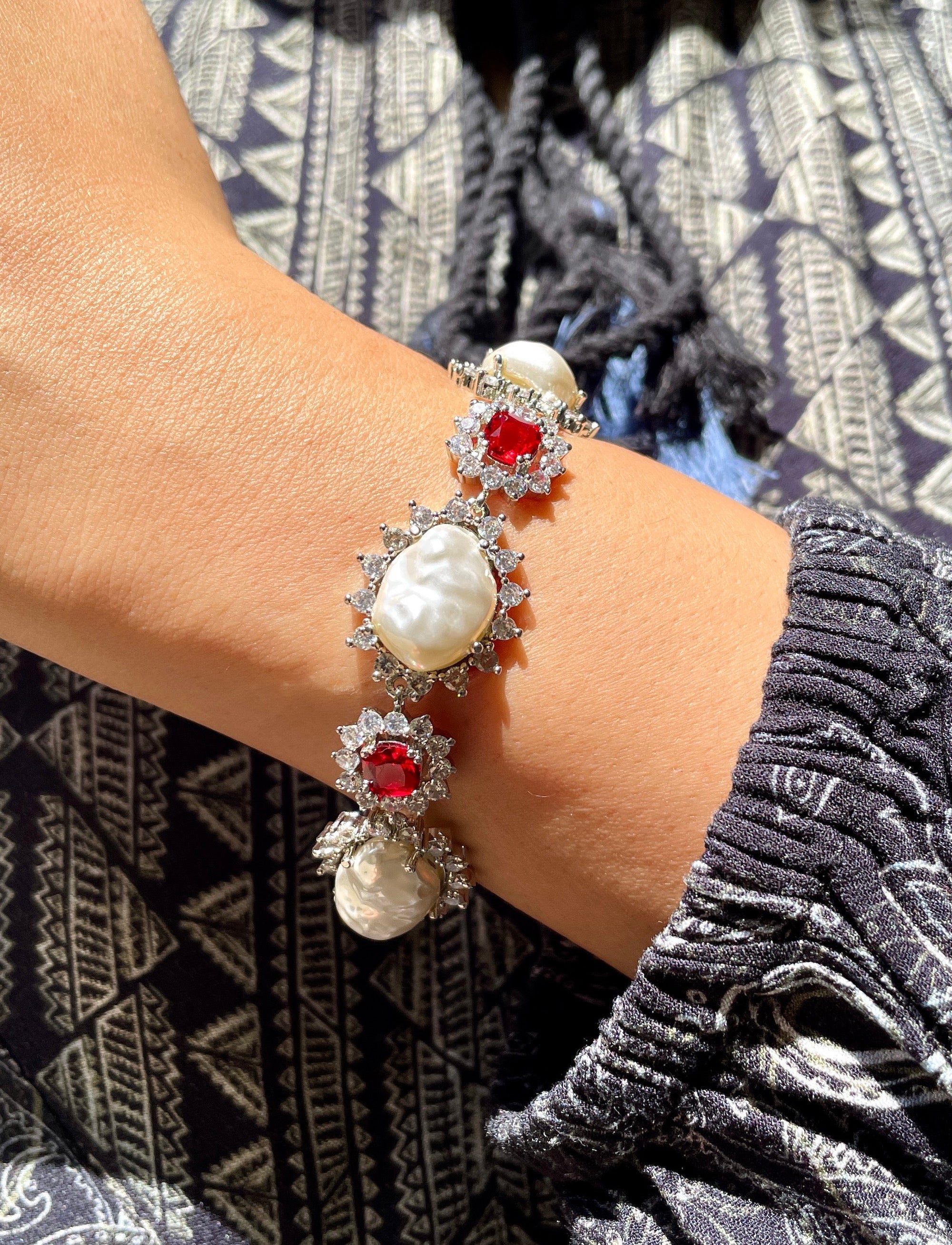 Cathy Baroque Pearl & Diamond Designer Bracelet