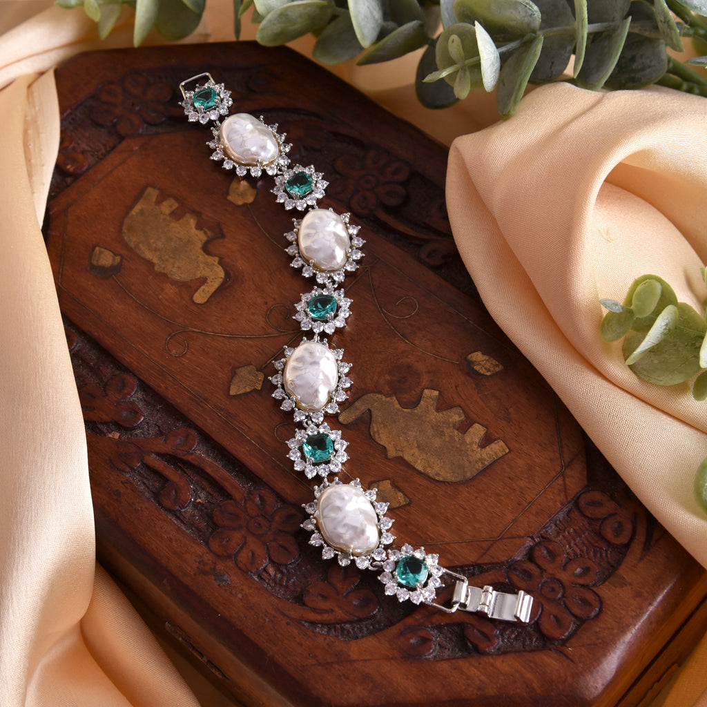 Cathy Baroque Pearl & Diamond Designer Bracelet