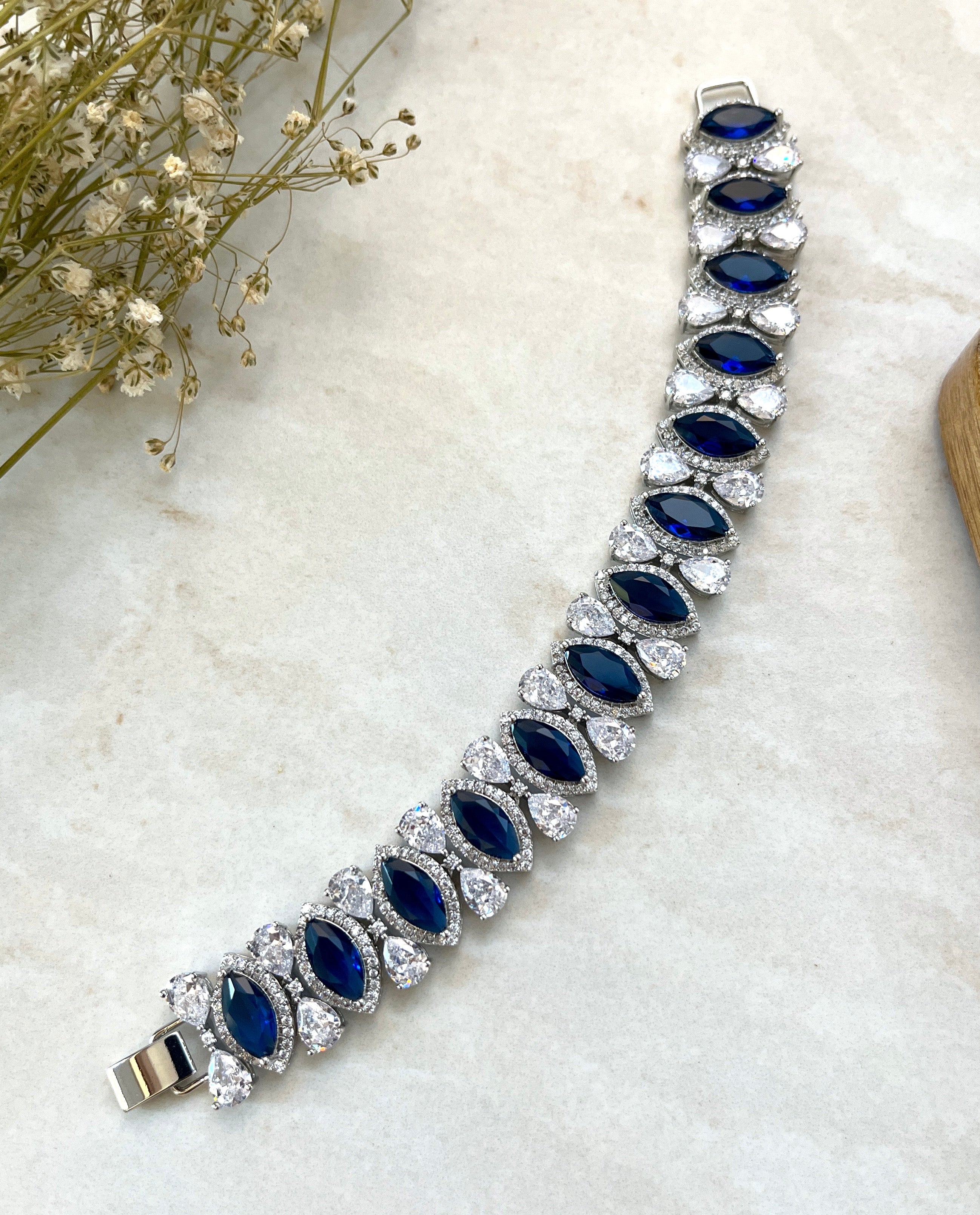Diana Diamond & Marquise Stone Designer Bracelet