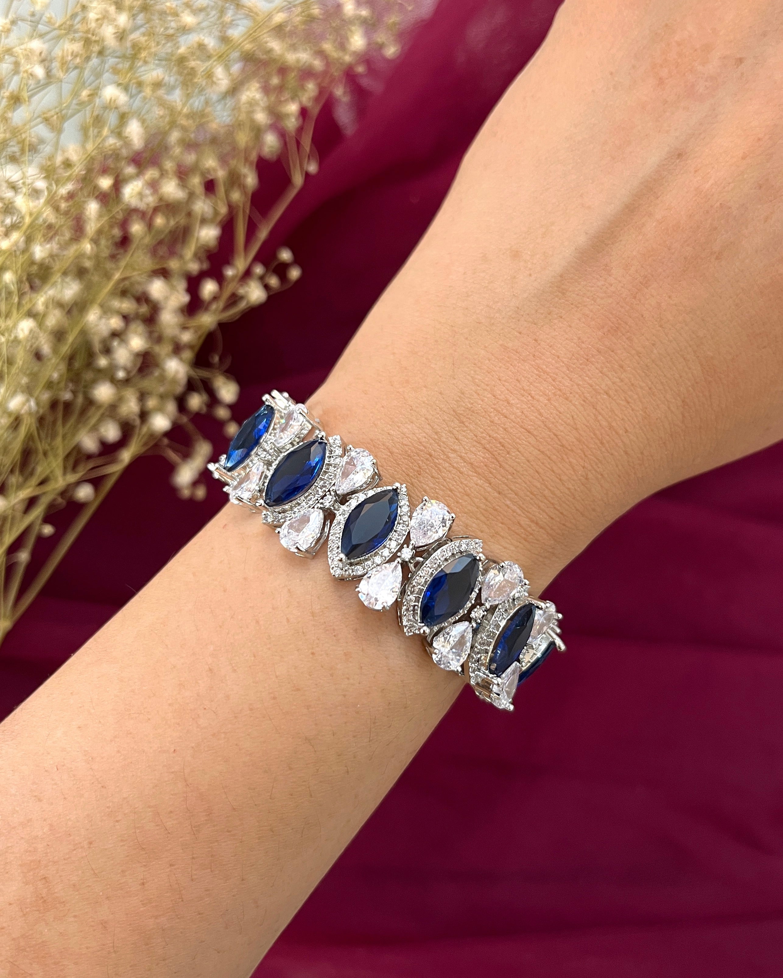 Diana Diamond & Marquise Stone Designer Bracelet