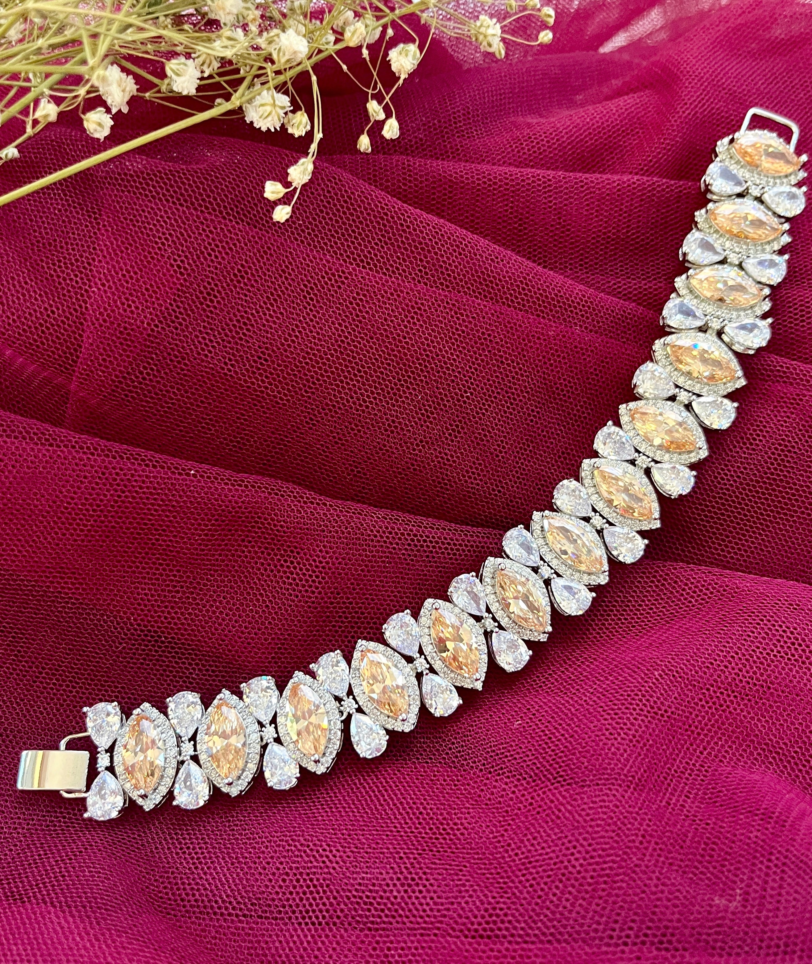 Diana Diamond & Marquise Stone Designer Bracelet