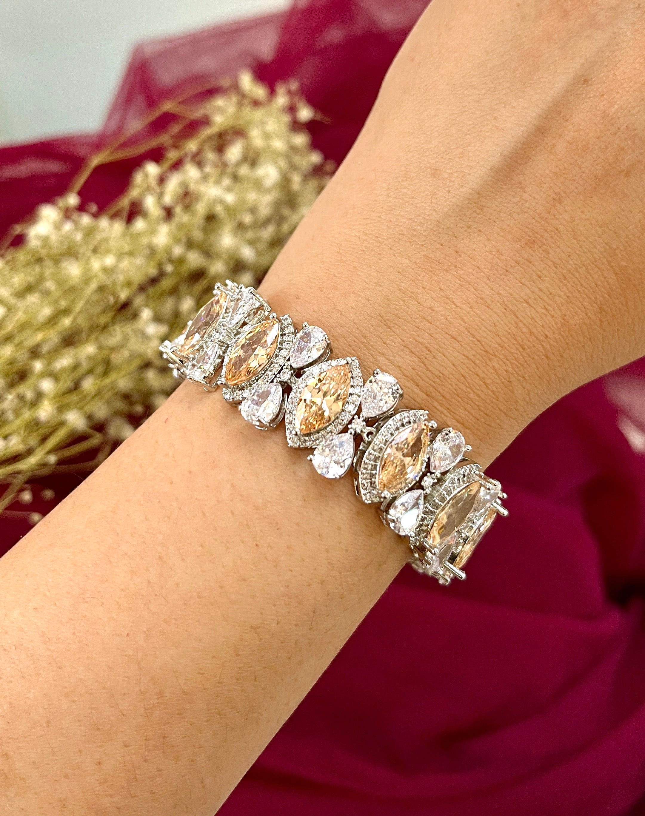 Diana Diamond & Marquise Stone Designer Bracelet