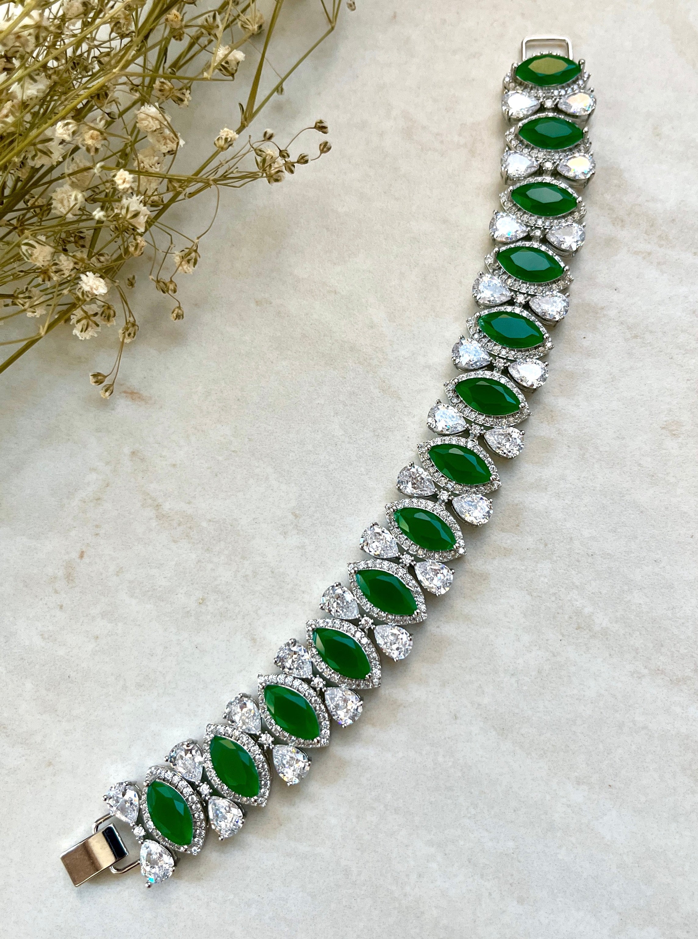 Diana Diamond & Marquise Stone Designer Bracelet