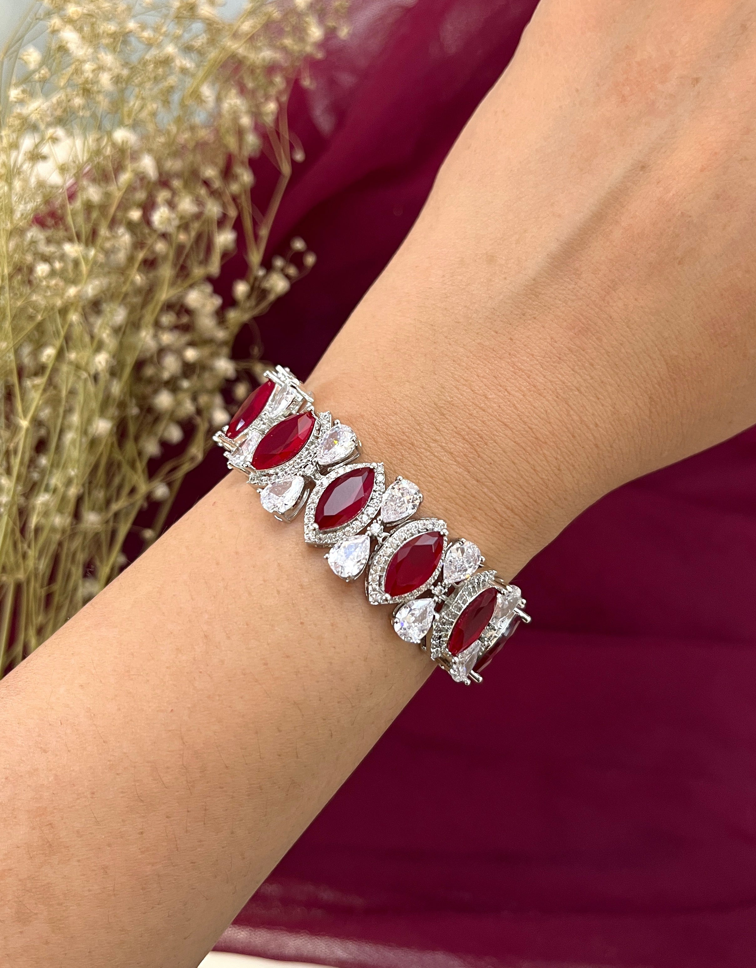 Diana Diamond & Marquise Stone Designer Bracelet