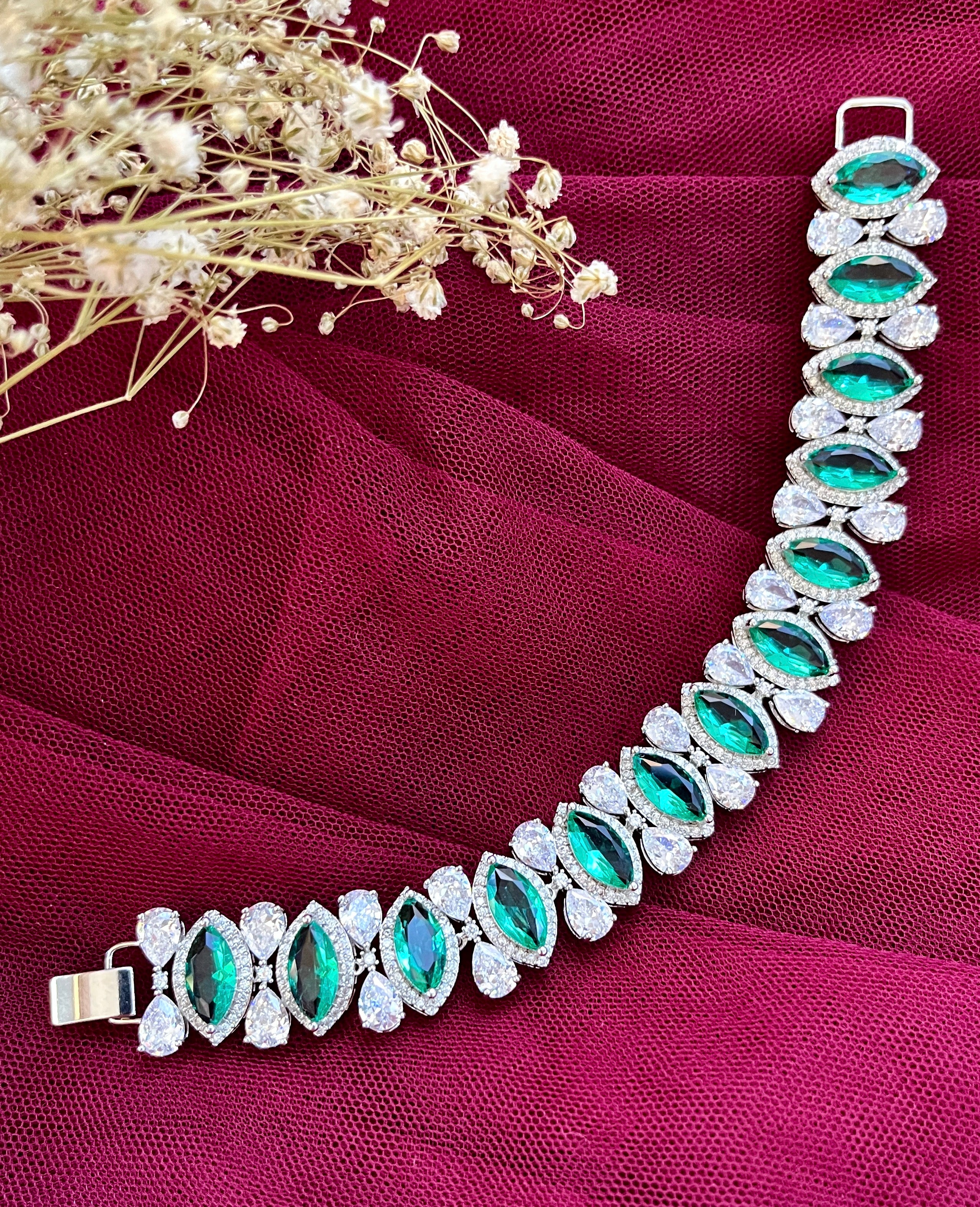 Diana Diamond & Marquise Stone Designer Bracelet