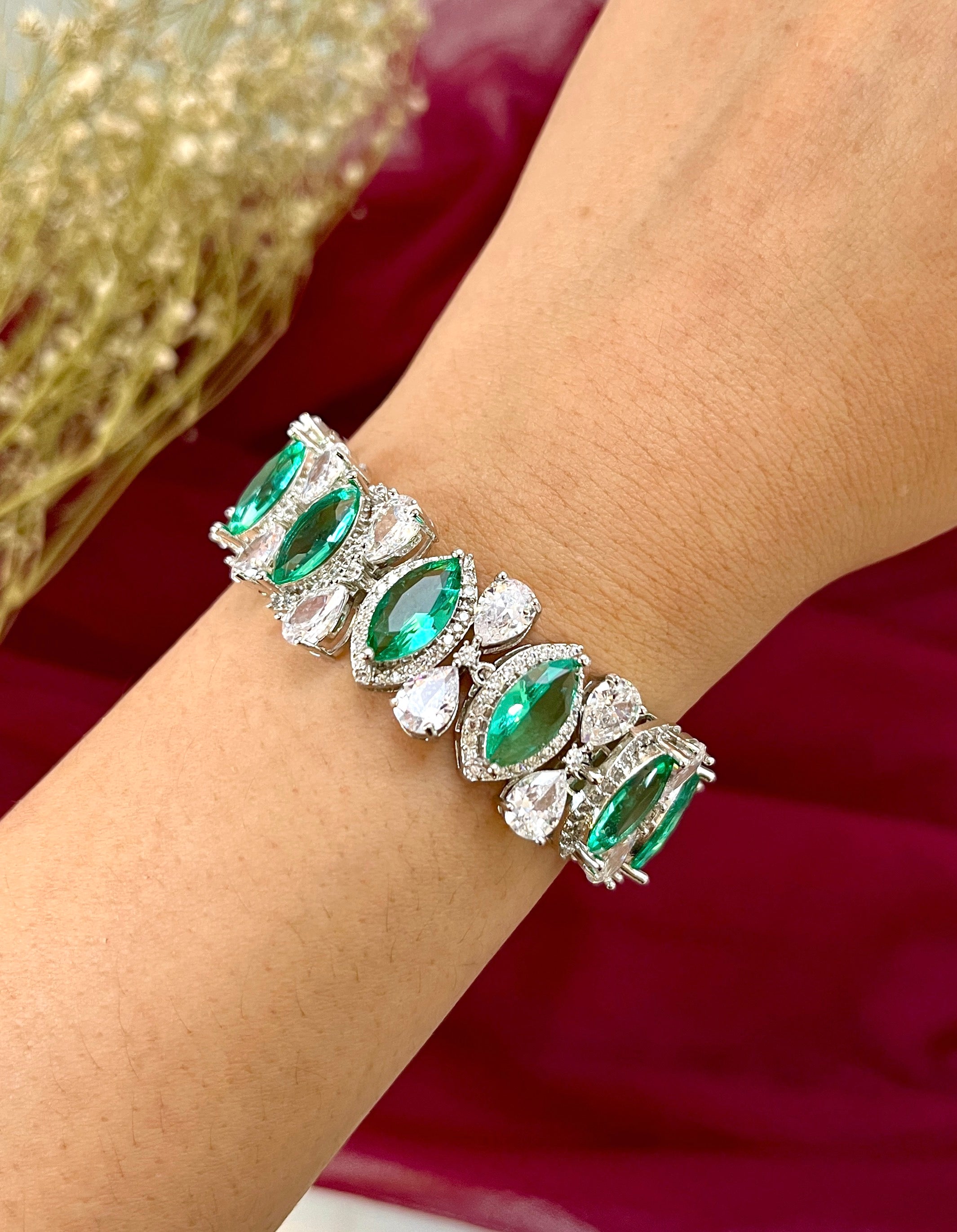 Diana Diamond & Marquise Stone Designer Bracelet