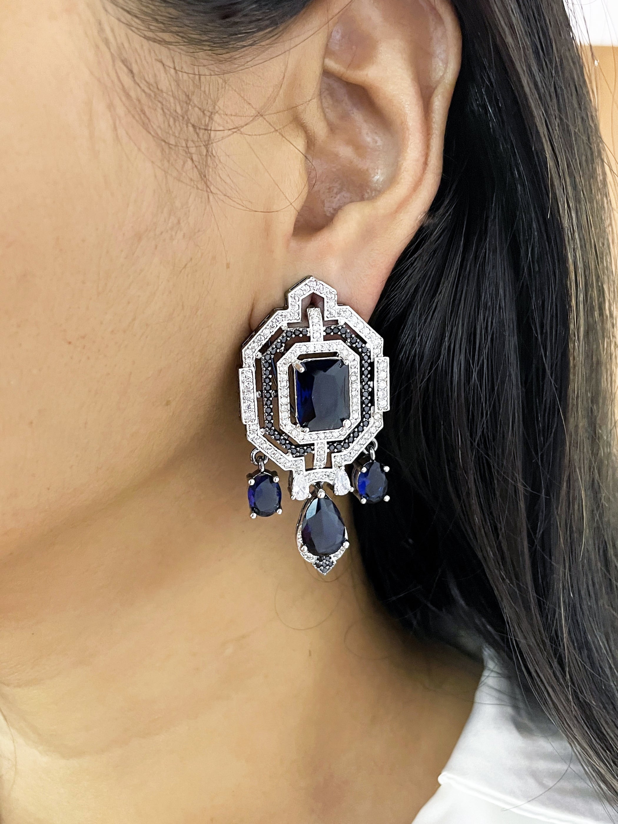 Palma Art Deco Diamond Earrings