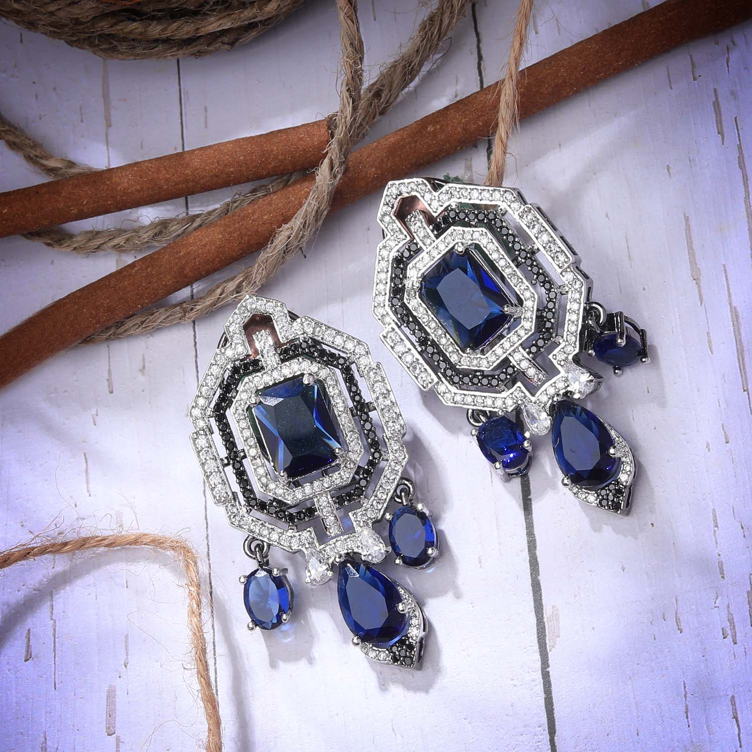 Palma Art Deco Diamond Earrings