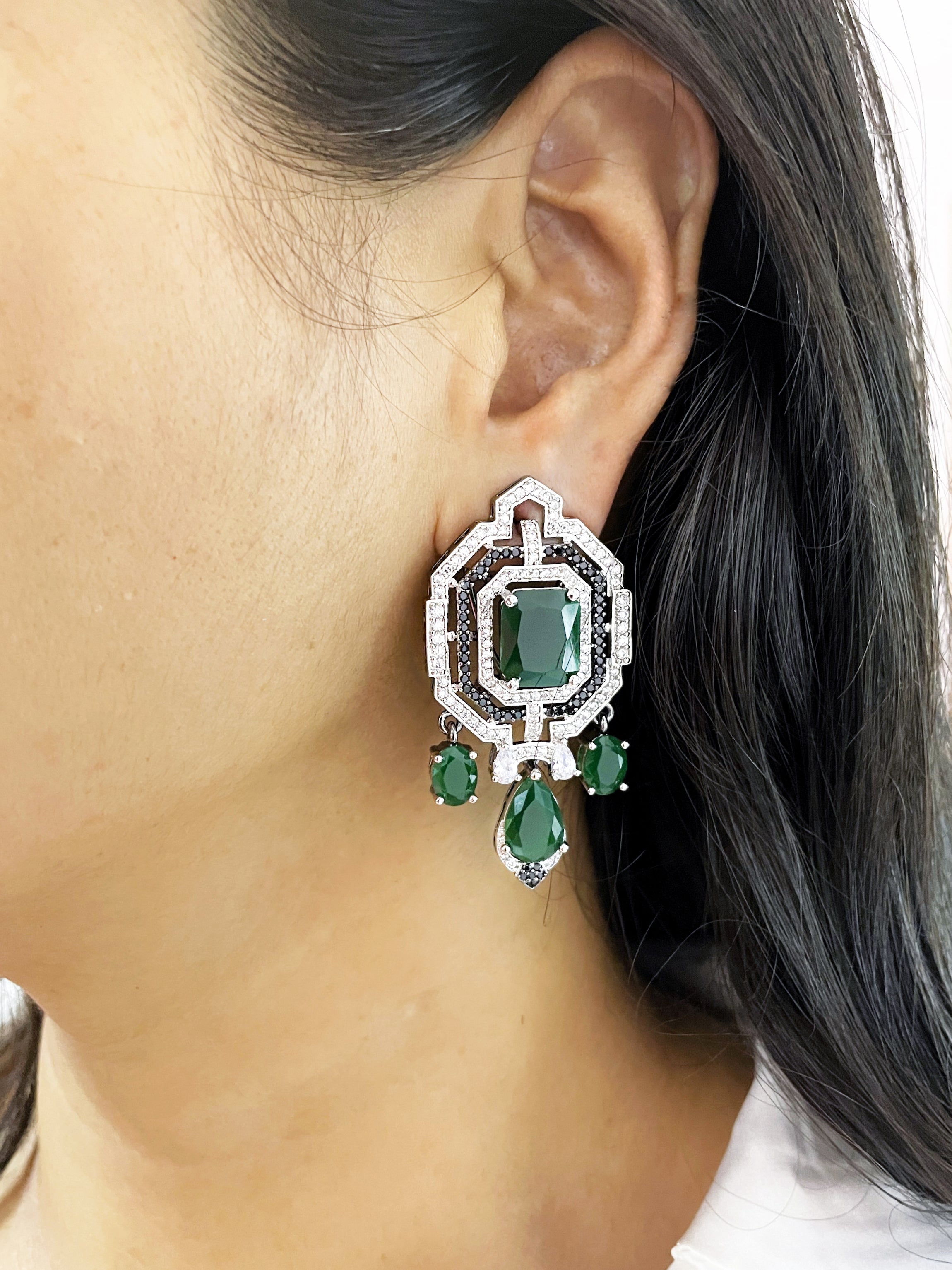 Palma Art Deco Diamond Earrings