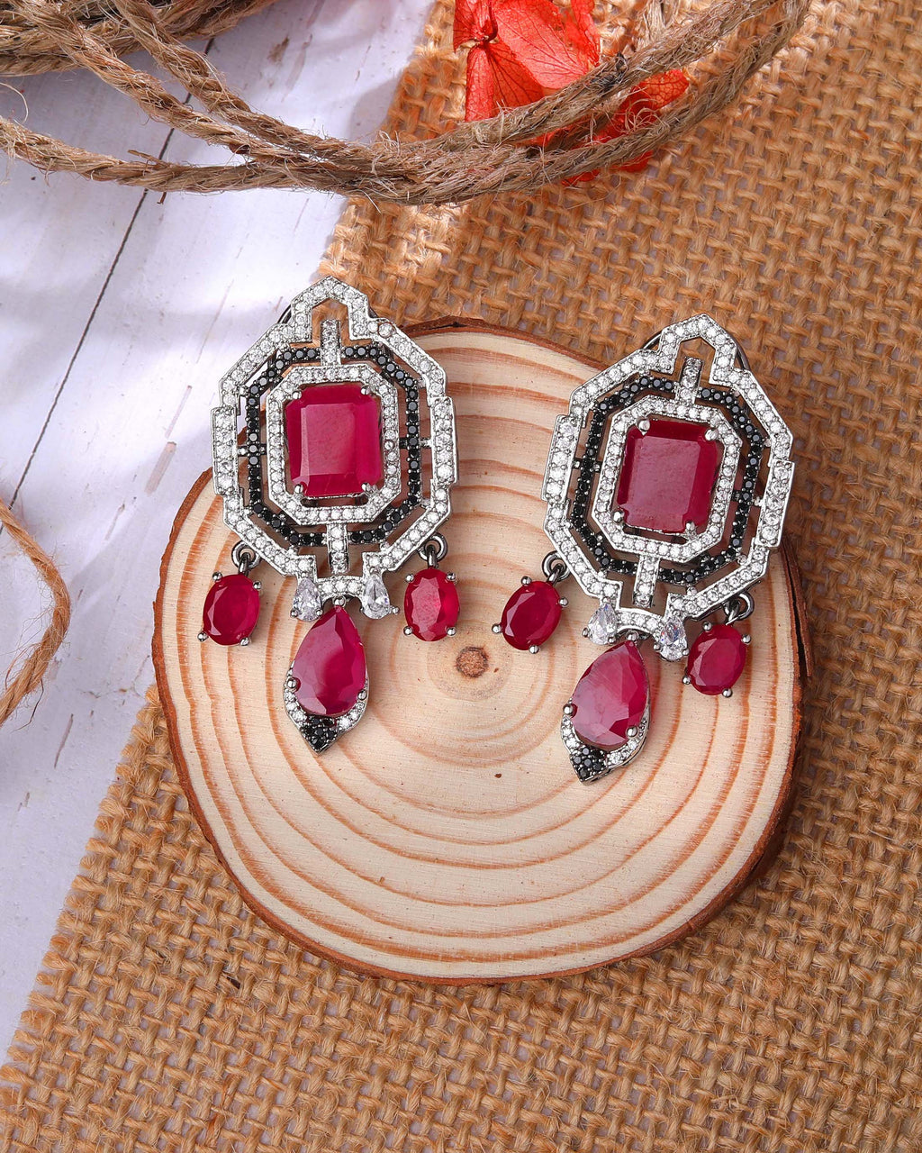 Palma Art Deco Diamond Earrings