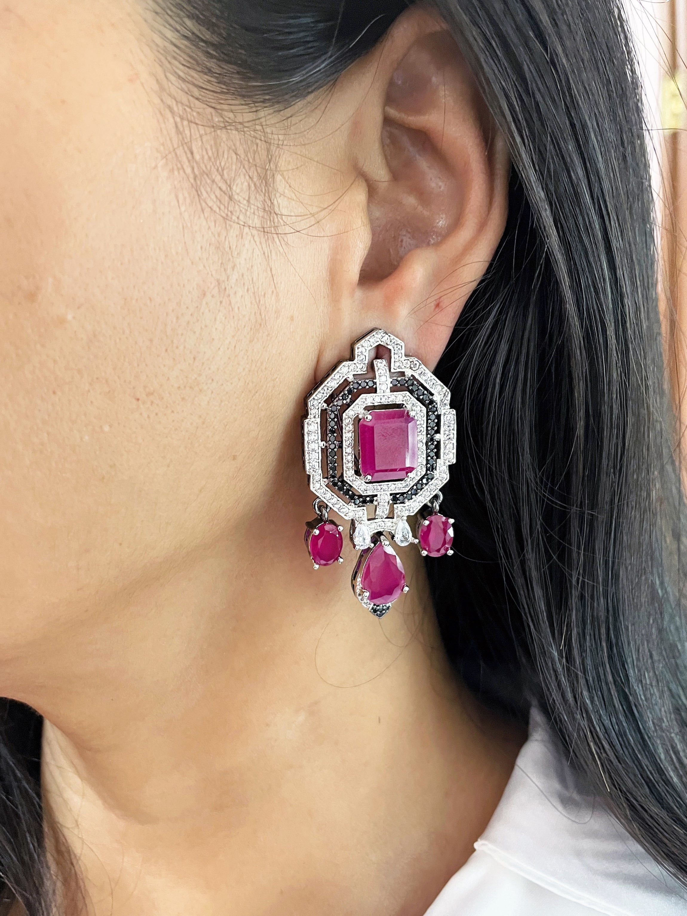 Palma Art Deco Diamond Earrings