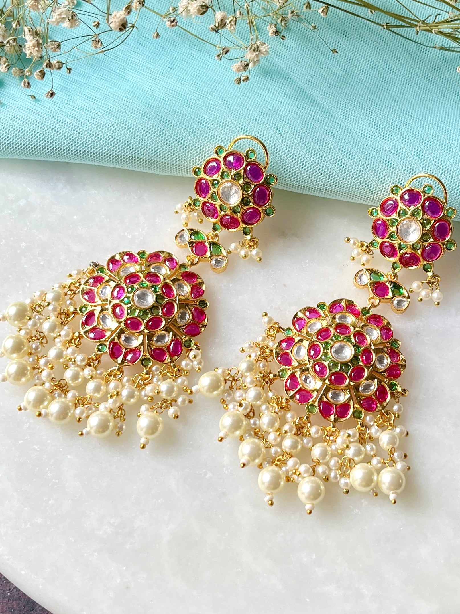 Zema Polki Statement Earrings