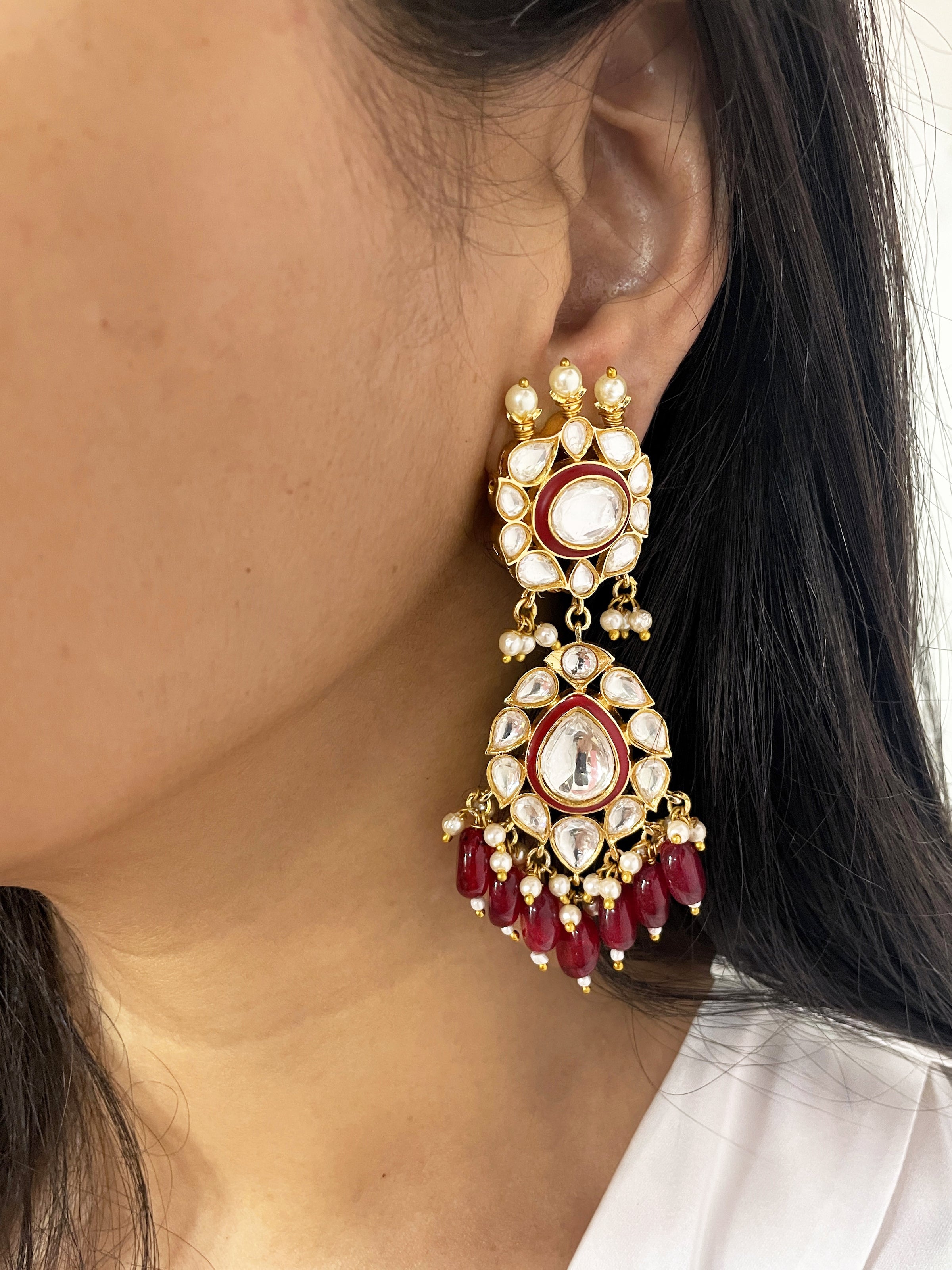 Anji Polki Statement Earrings