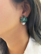 Spring Diamond & Pearl Designer Studs