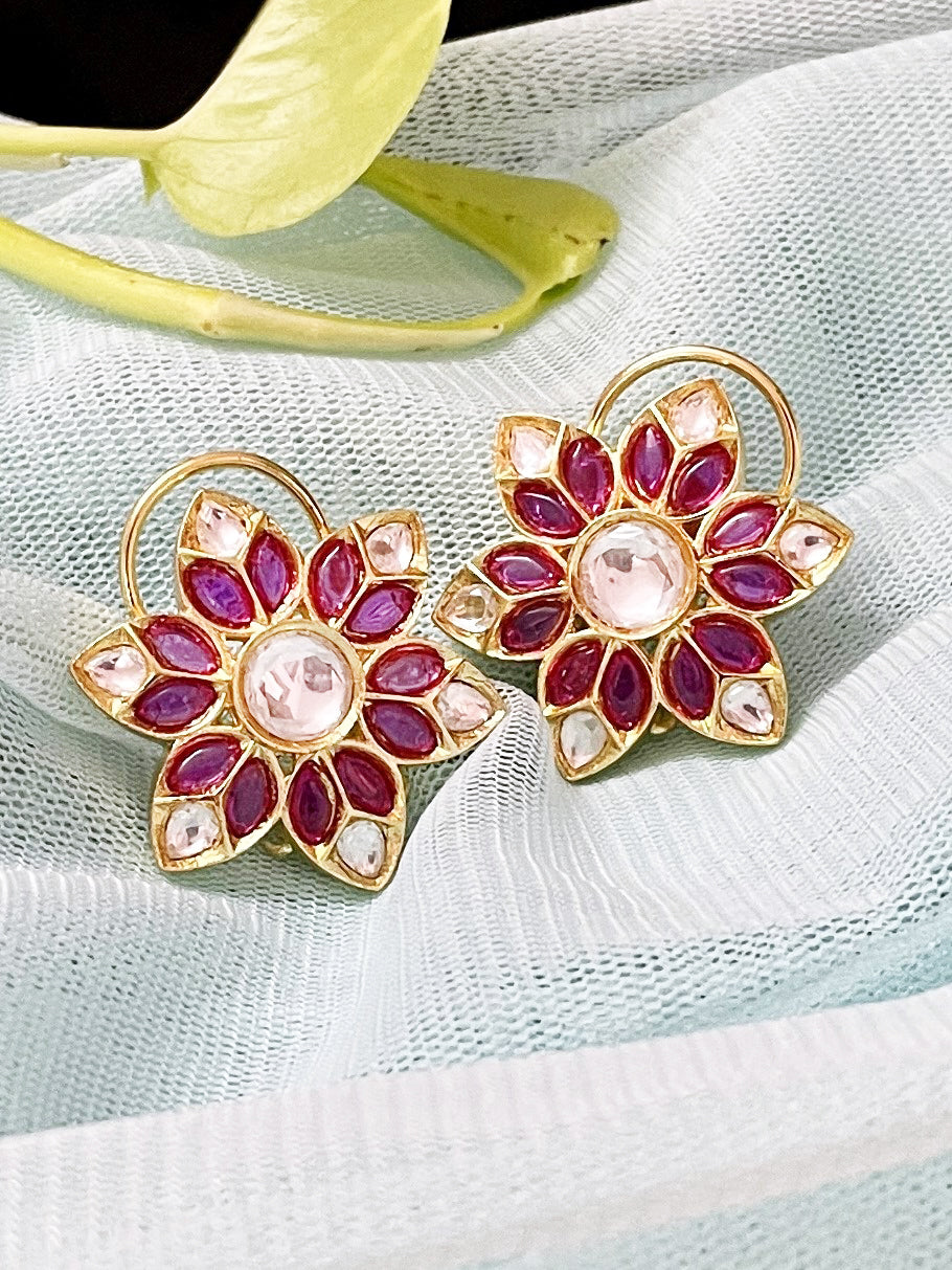 Vama Polki Floral Studs