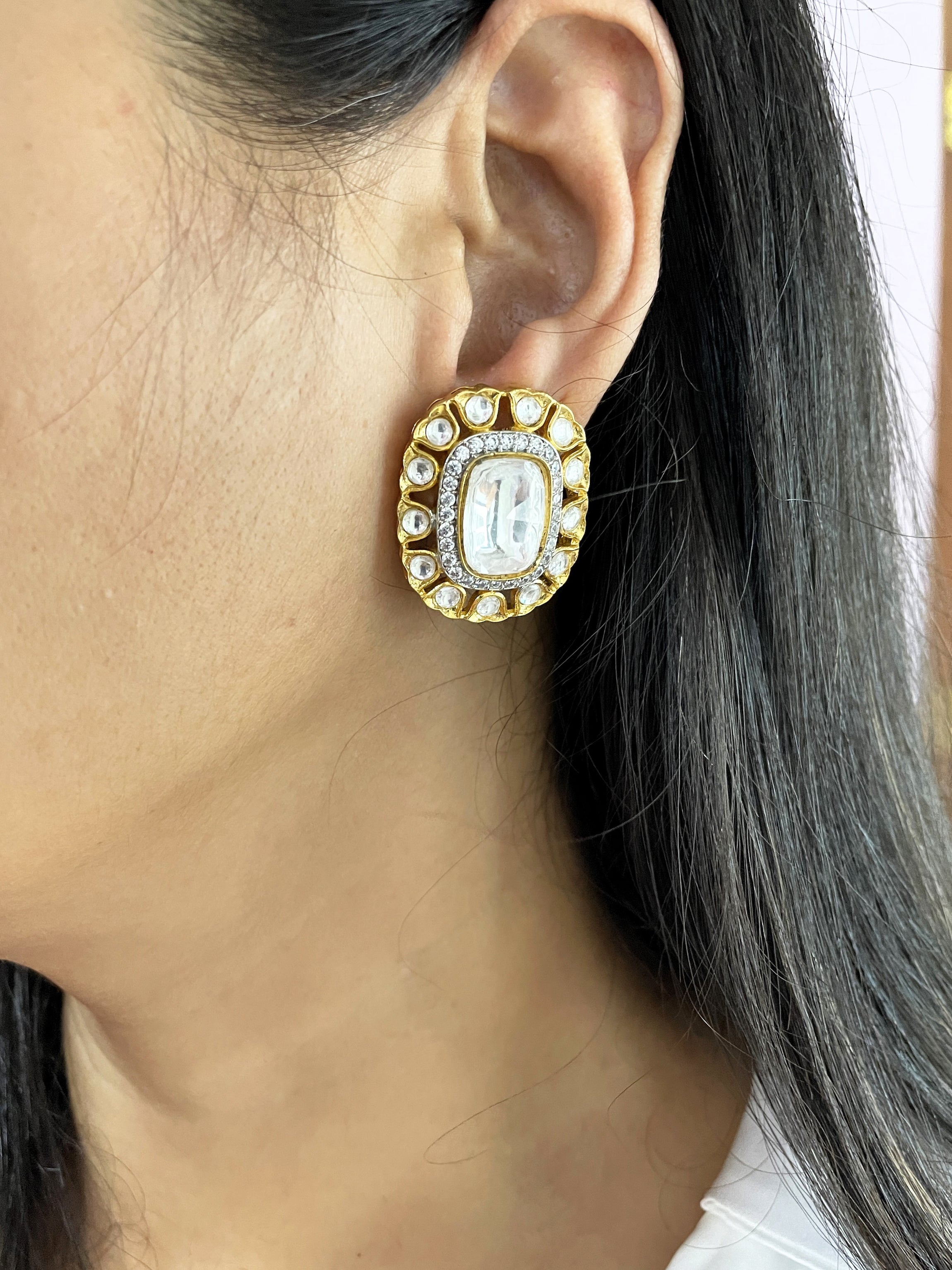 Classic Polki Oversize Studs