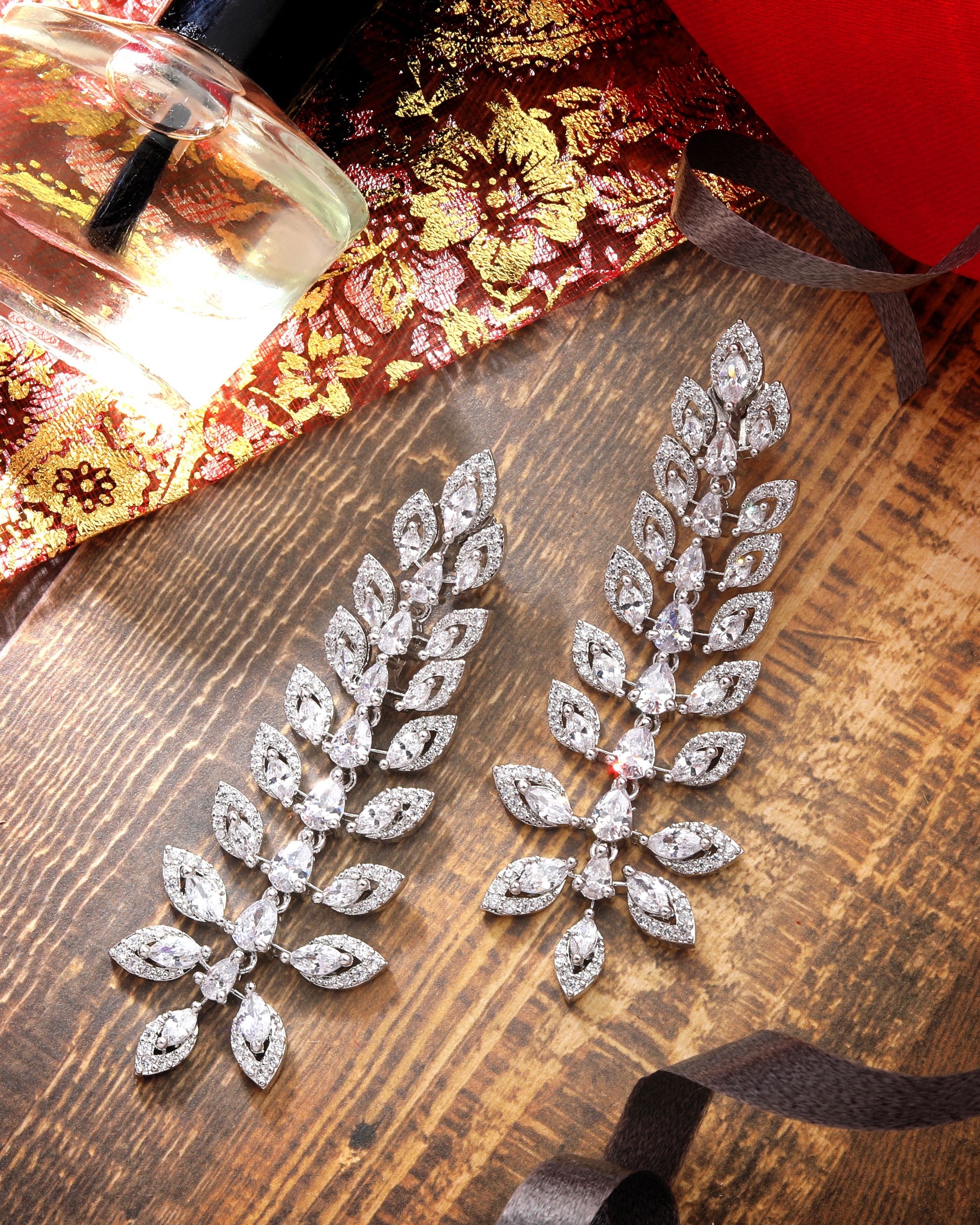 Feather Diamond Designer Earrings