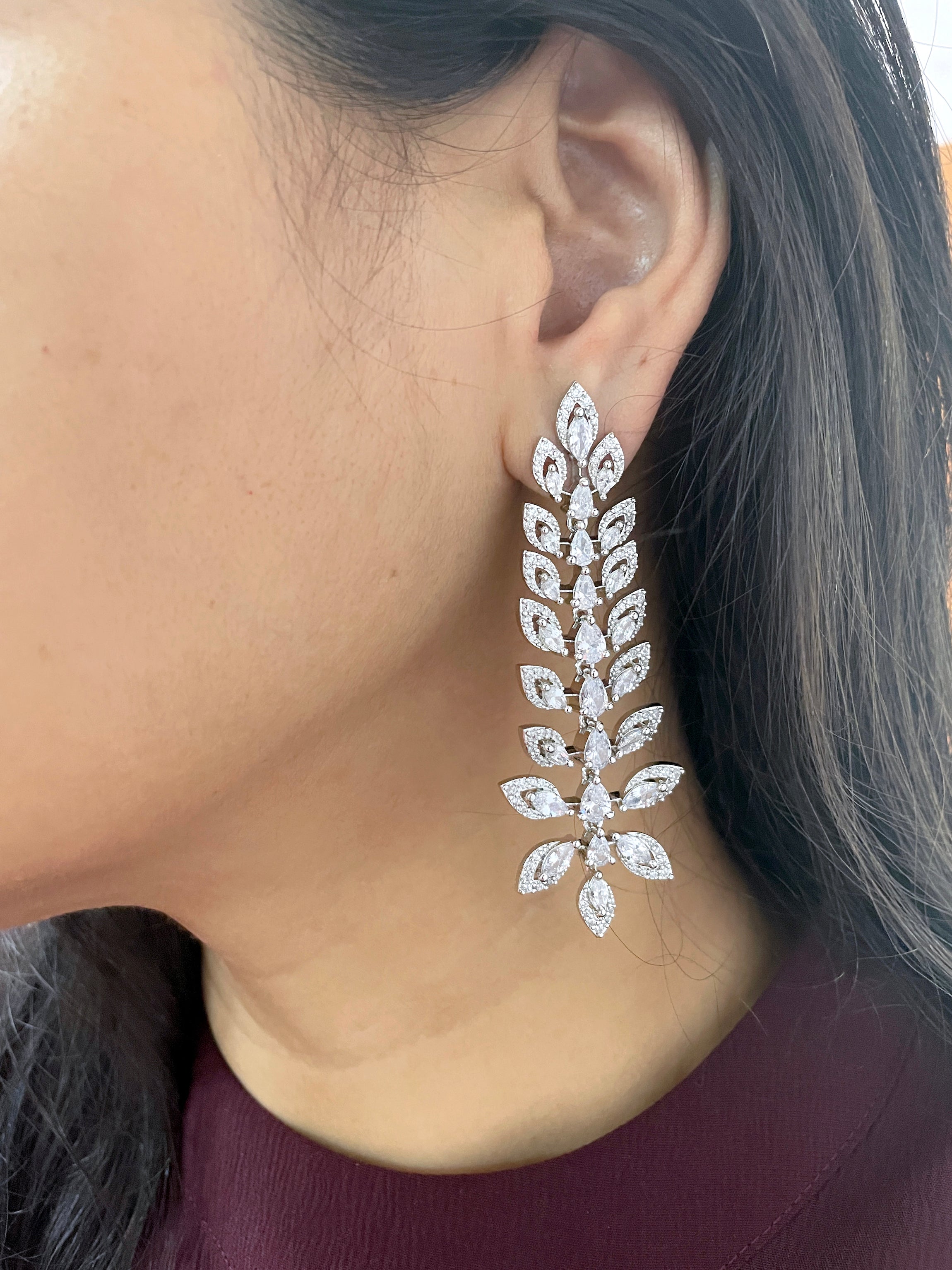 Feather Diamond Designer Earrings