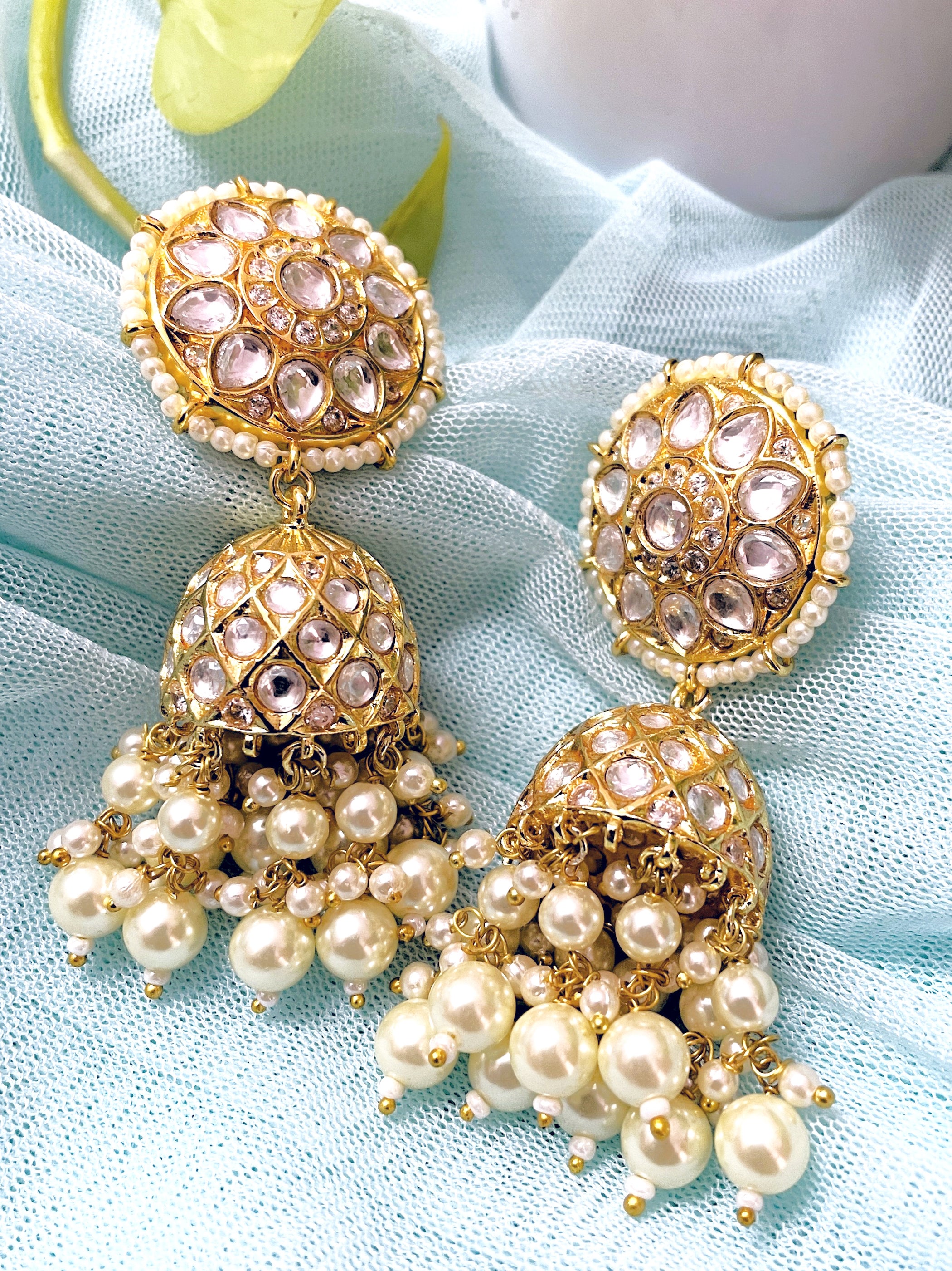 Noor Polki Designer Jhumkas
