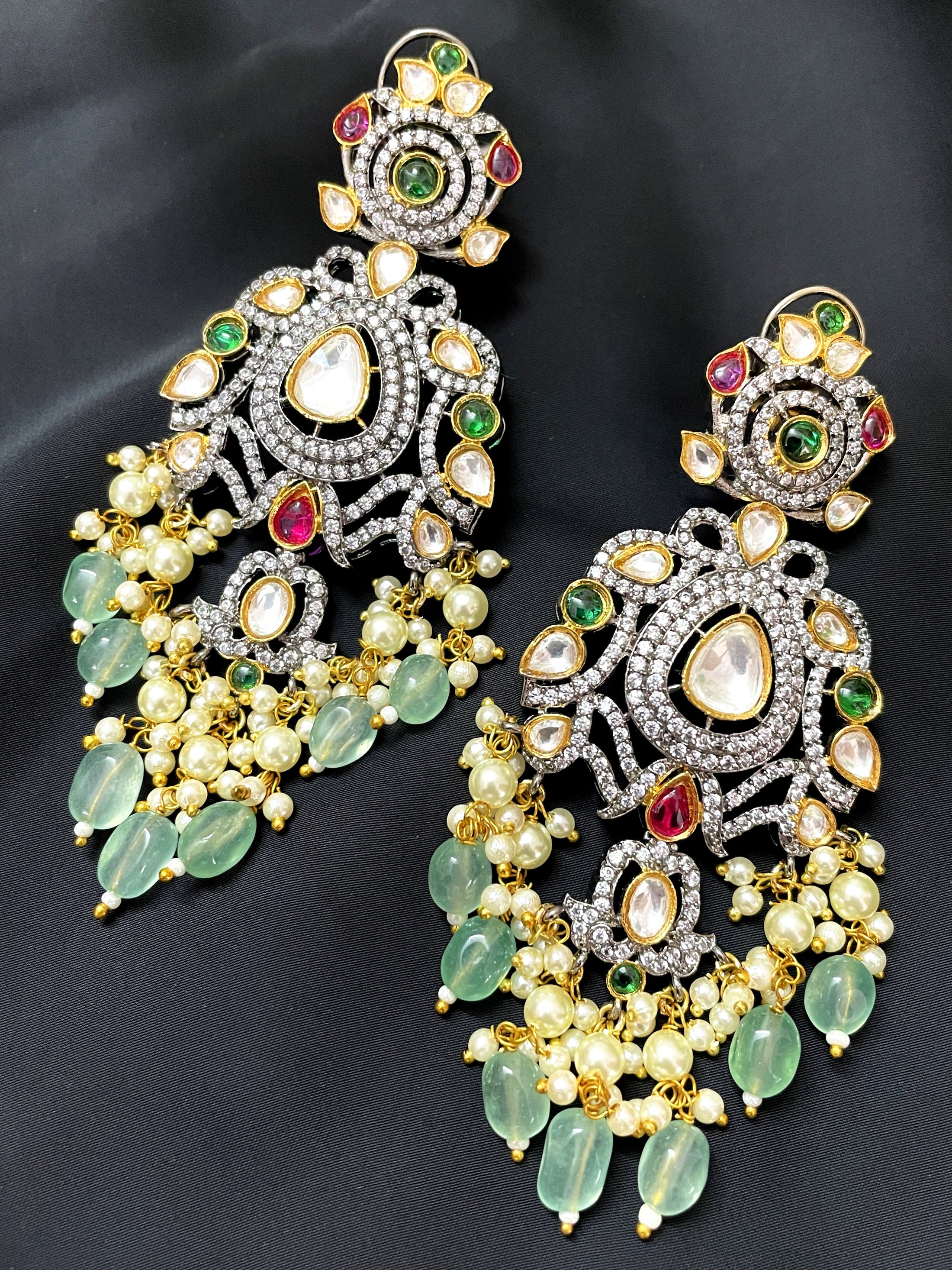 Zaha Polki Statement Earrings