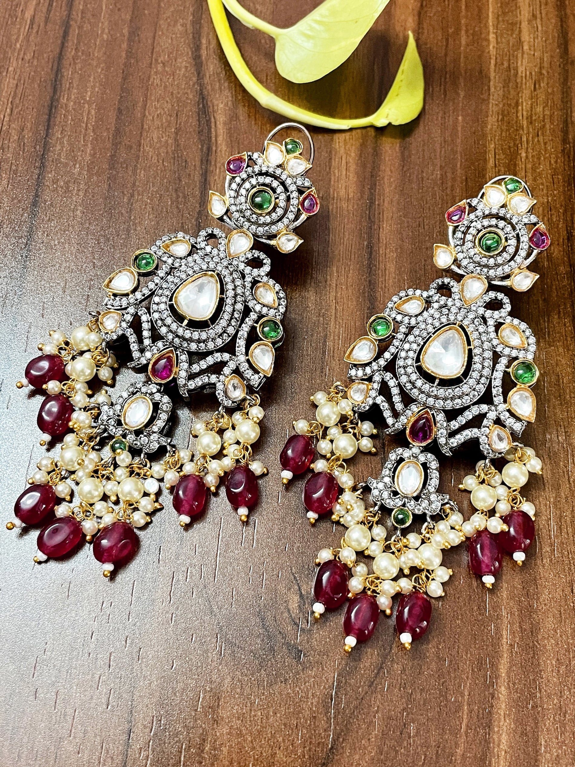 Zaha Polki Statement Earrings