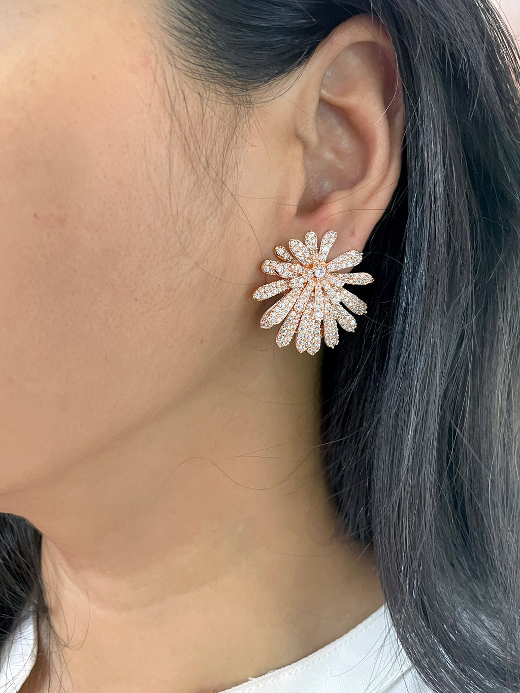 Faith Floral Diamond Studs